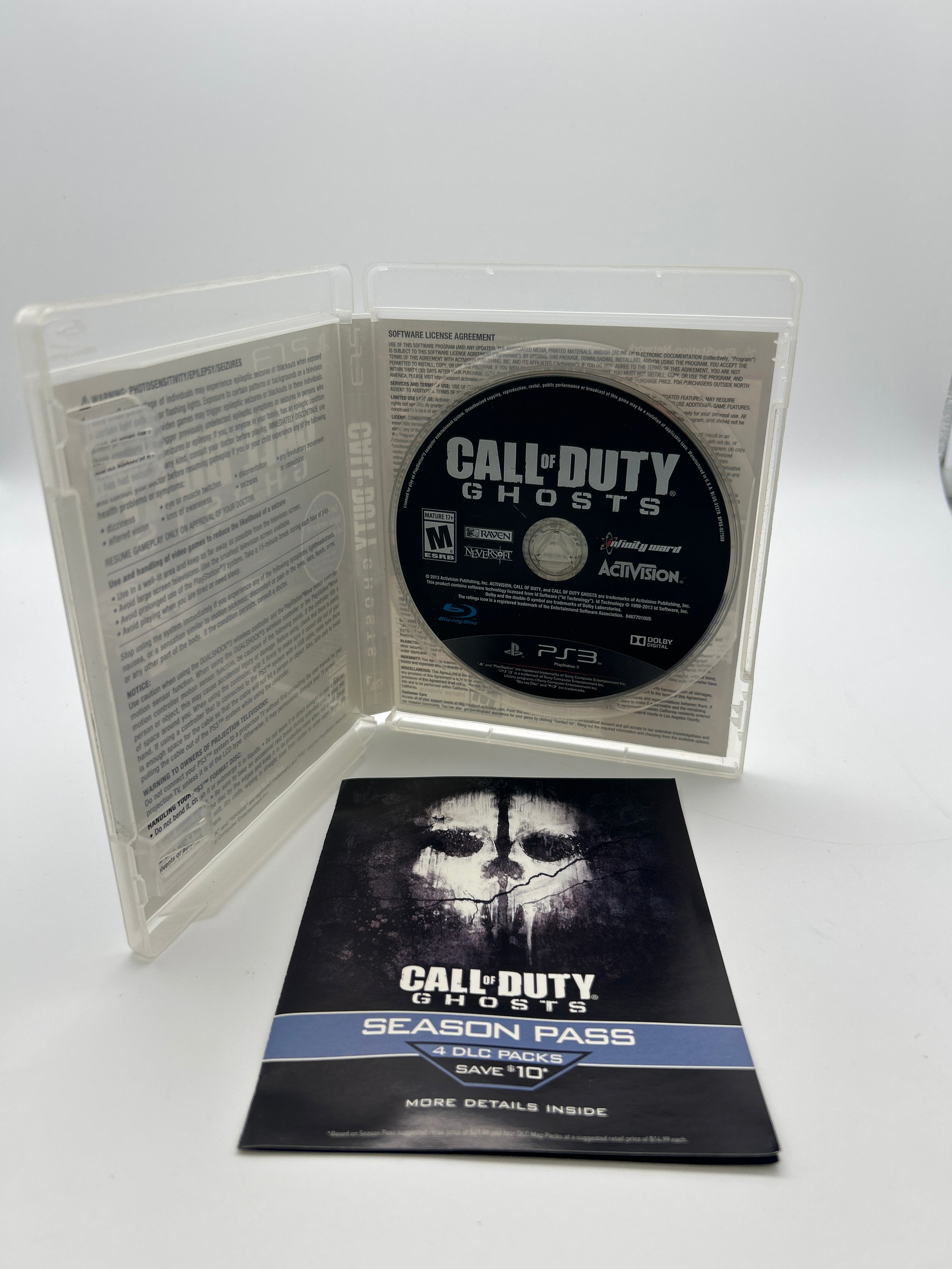 Playstation 3 Call of Duty Ghosts Video Game With Manual and Case - Used