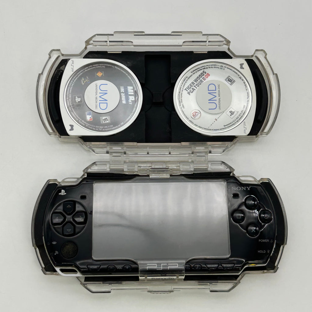 Sony PSP 2001 Piano Black Handheld Console Bundle Untested For Parts 3 Games