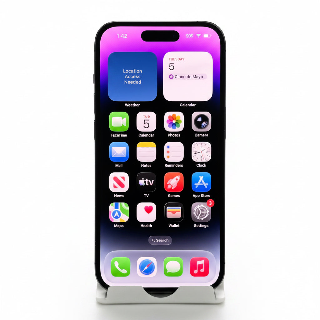 Unlocked Apple iPhone 14 Pro 256GB A2650 Deep Purple MQ1D3LL/A 78% BH