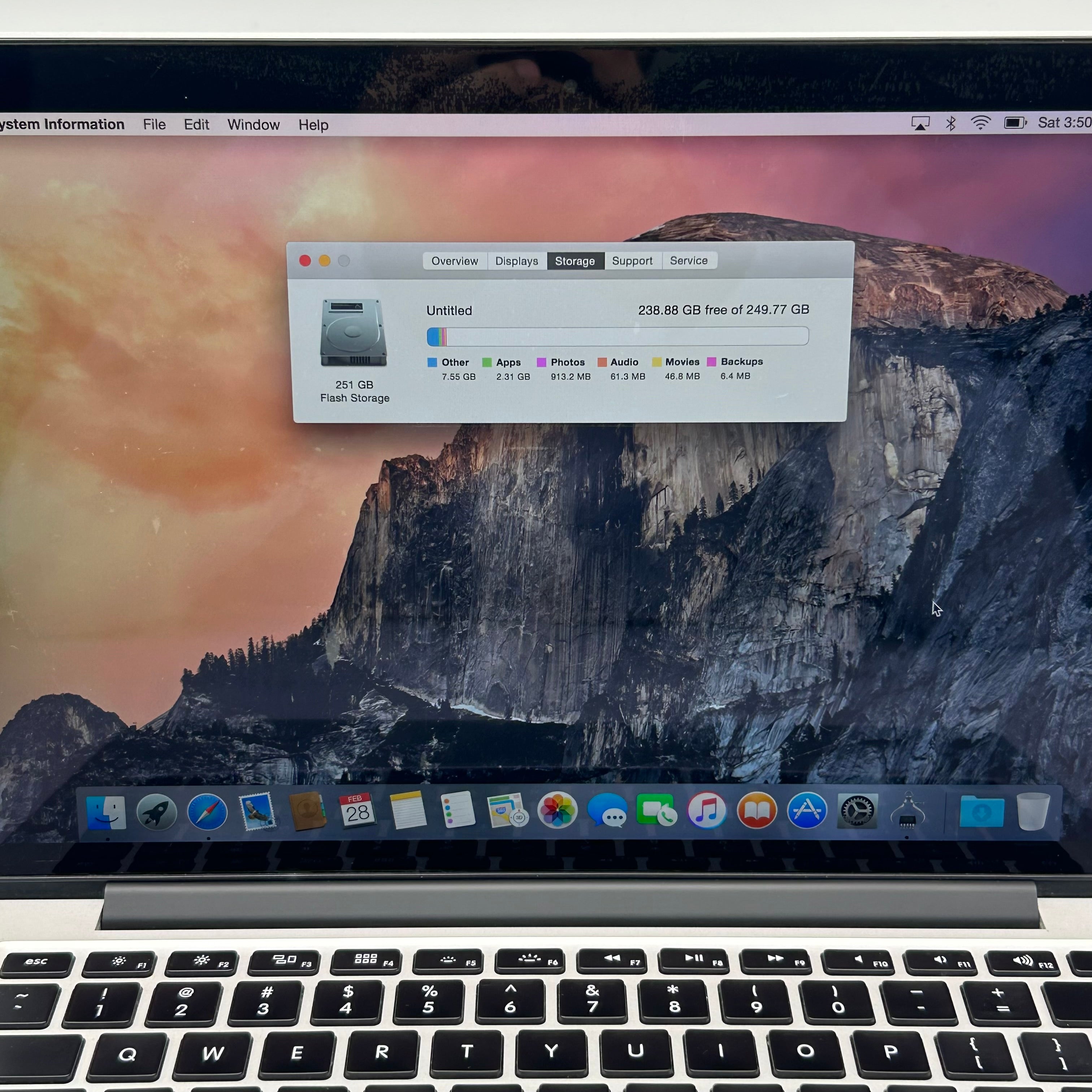 Apple MacBook Pro 13-inch A1502 8GB RAM 256GB SSD Silver - Used