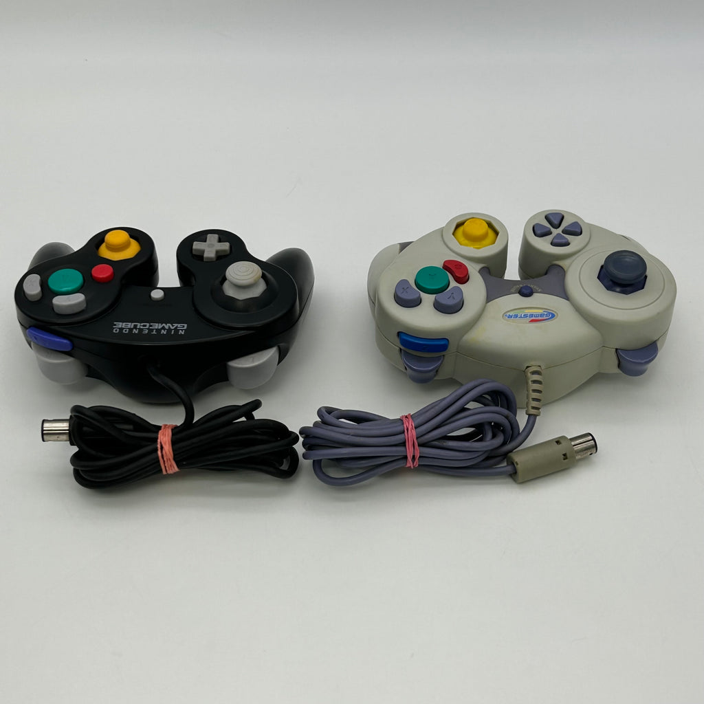 Nintendo GameCube Indigo DOL-001 Console Bundle 2 Controllers 2 Games TESTED