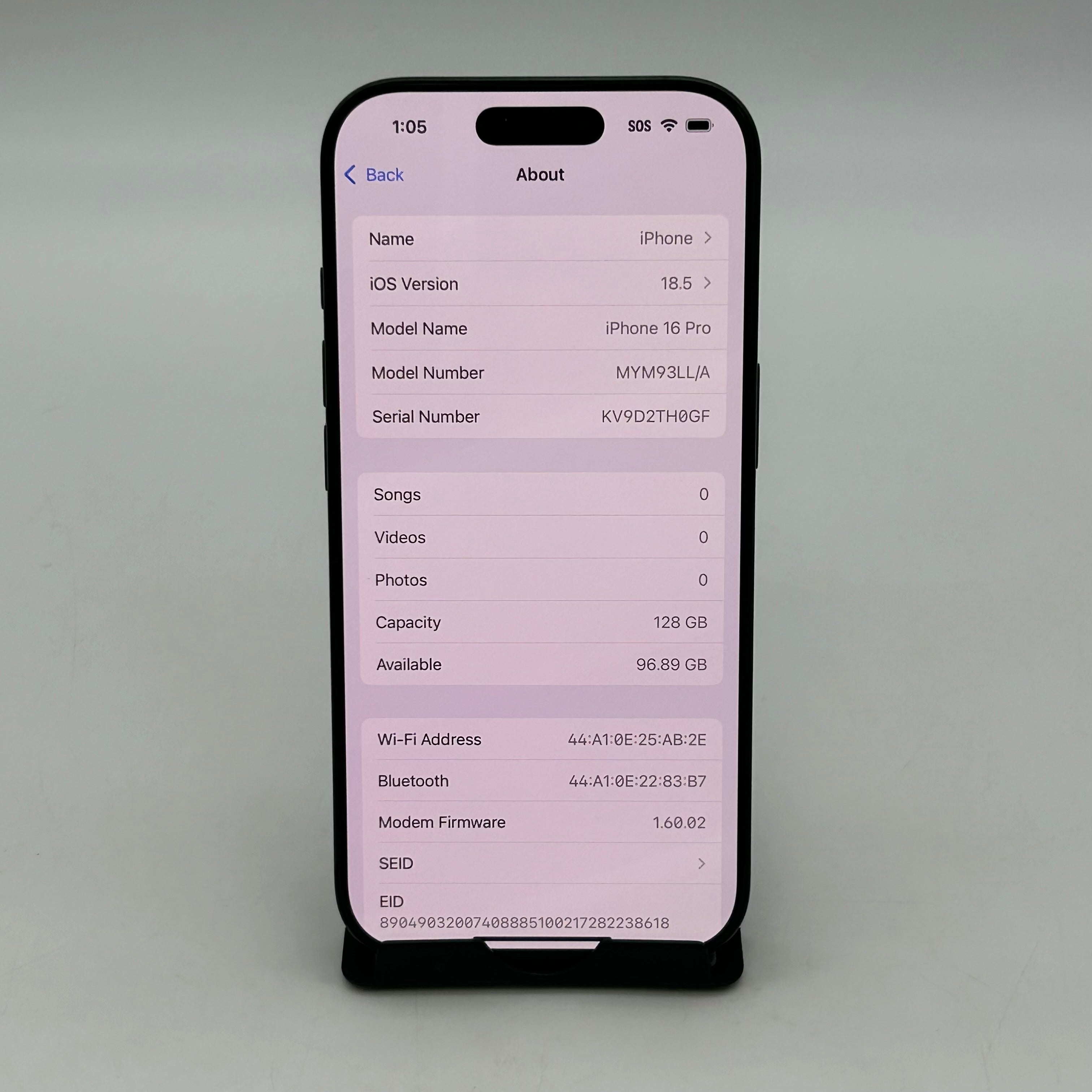 Apple iPhone 16 Pro - 128GB - Black Titanium (AT&T) - 100%BH - Read
