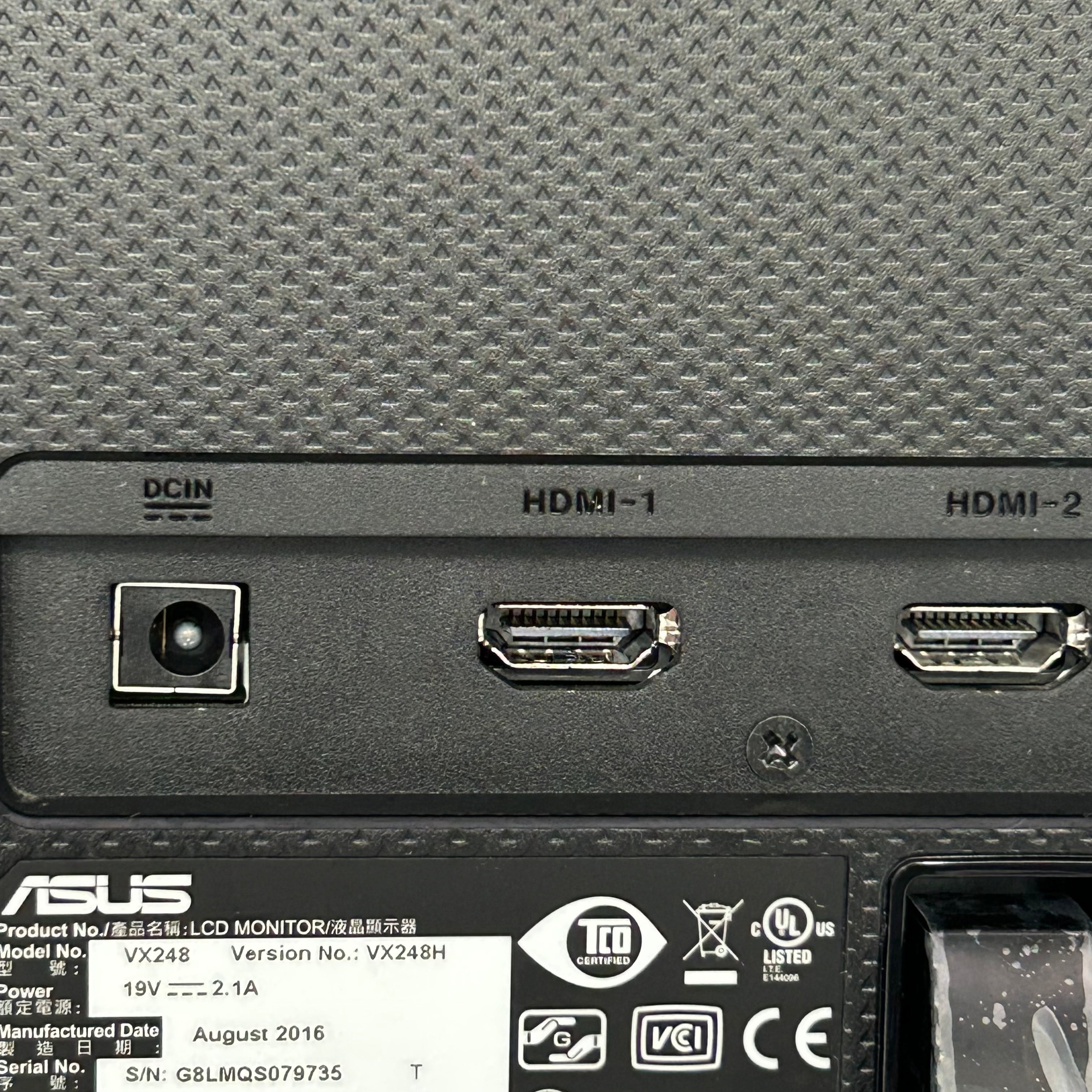 ASUS VX248H 24" Full HD 1920x1080 1ms Gaming Monitor HDMI DVI VGA Eye Care BLACK