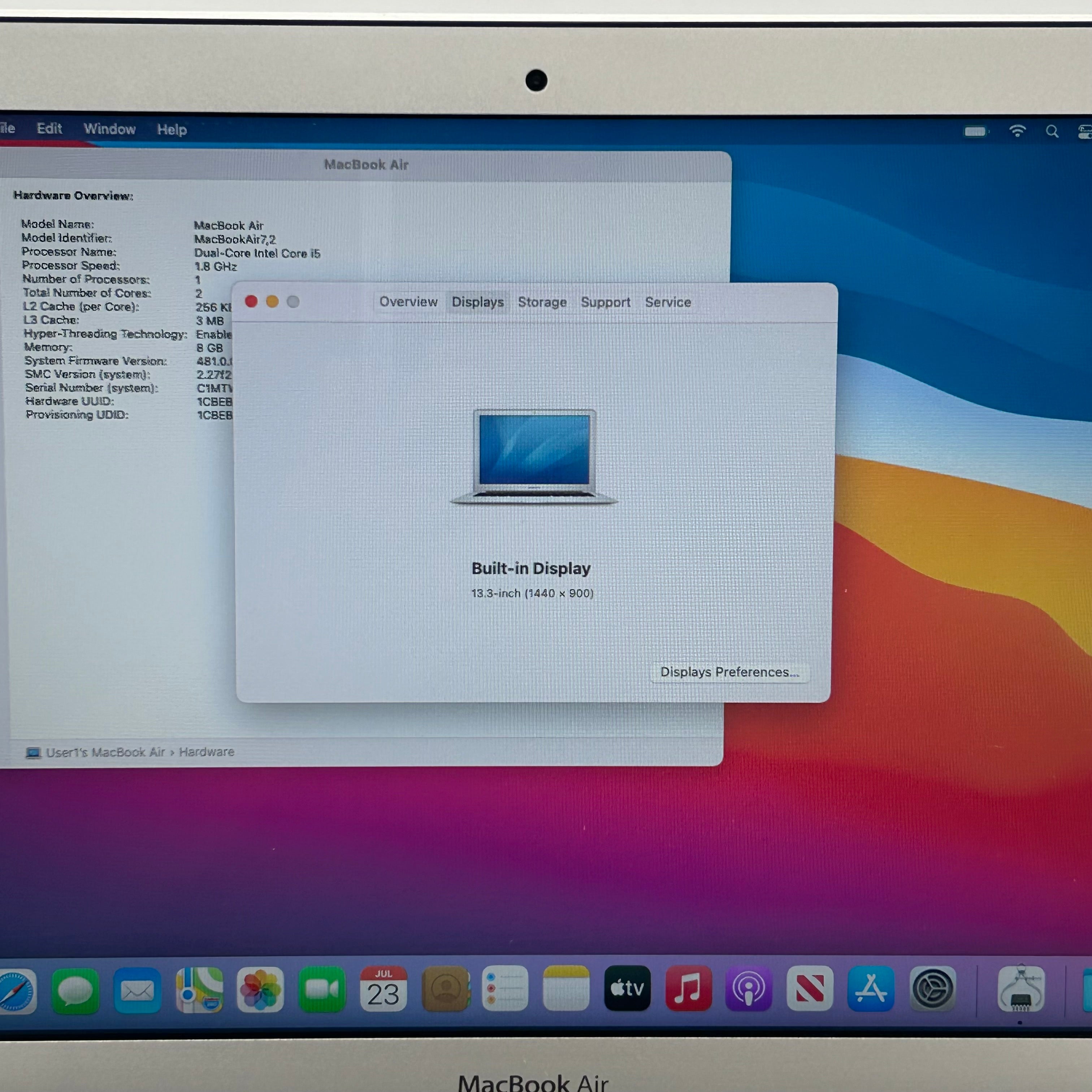 Apple MacBook Air 13" A1466 2017 Core i5 8GB 128GB Silver