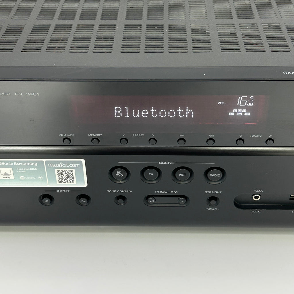 Black Yamaha RX-V481 5.1 Channel AV Receiver Wi-Fi Bluetooth Home Theater - Untested - Parts Only