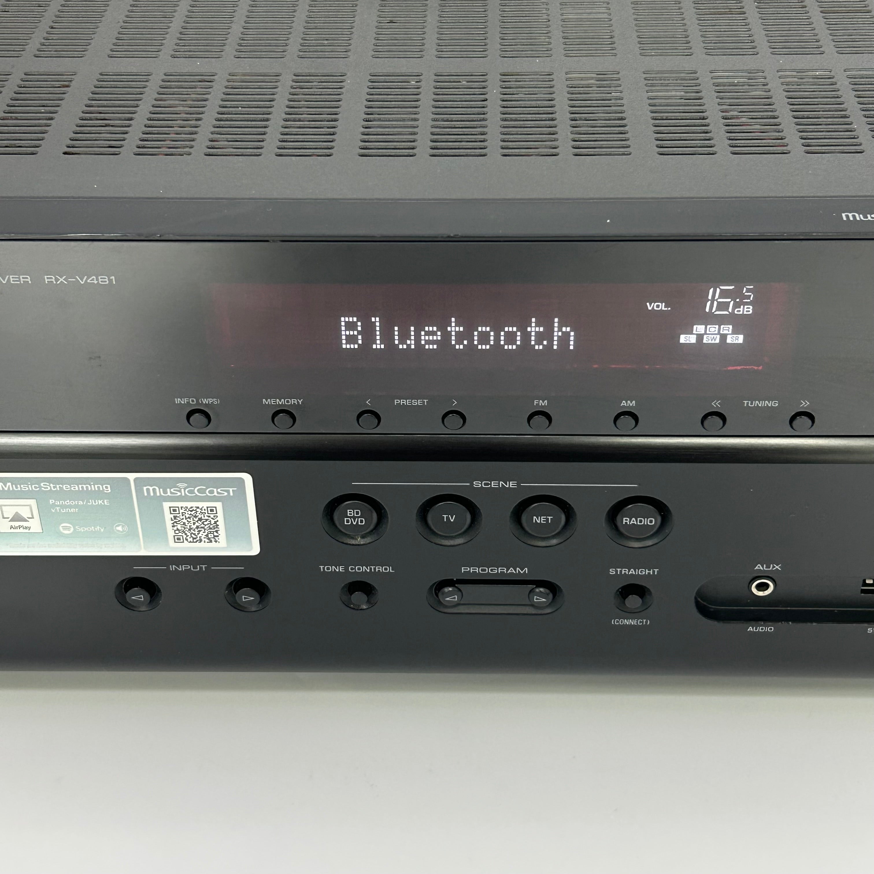 Black Yamaha RX-V481 5.1 Channel AV Receiver Wi-Fi Bluetooth Home Theater - Untested - Parts Only