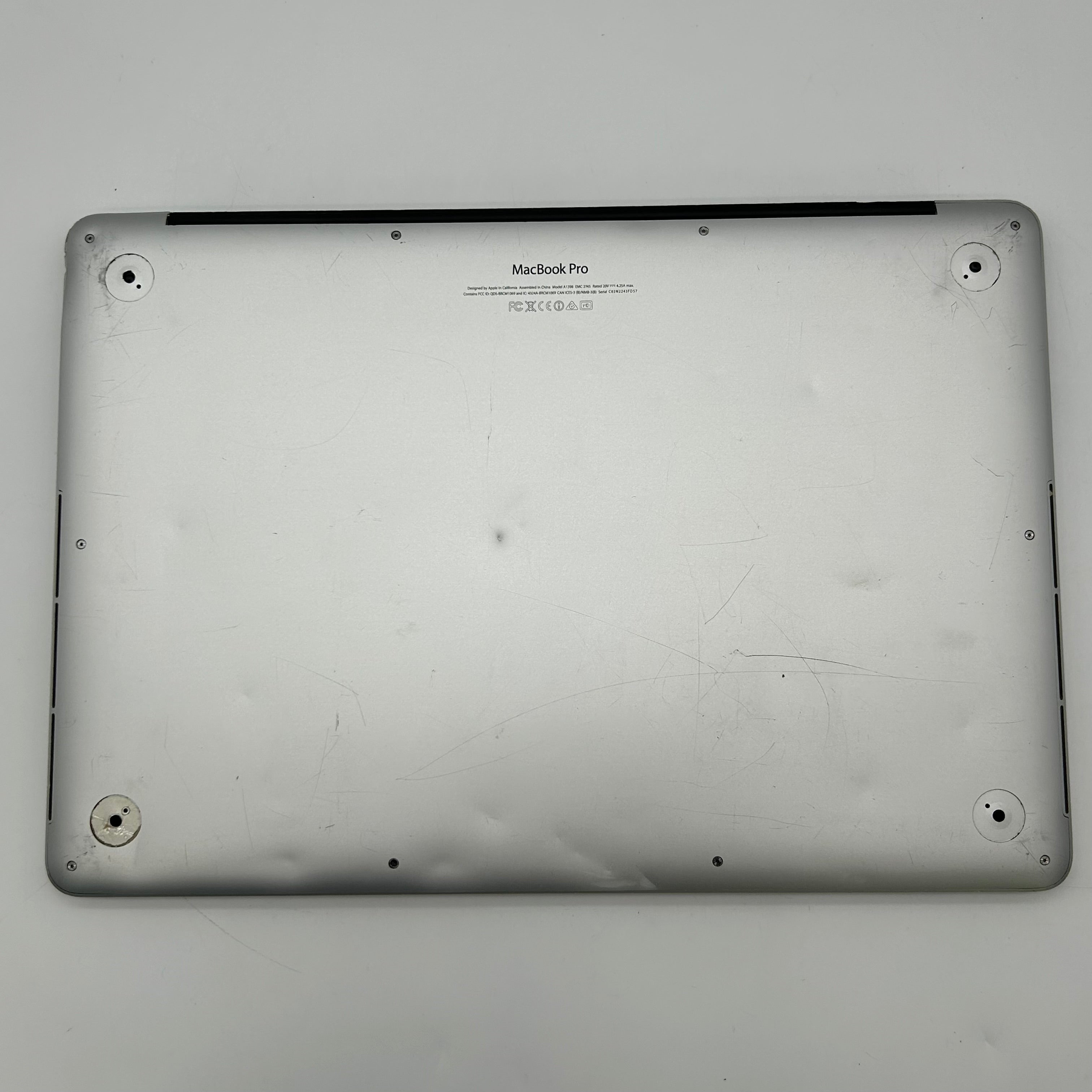 Apple MacBook Pro 15.4” Retina, A1398, 2.4 GHz Quad-Core i7, 16GB RAM, 512GB SSD