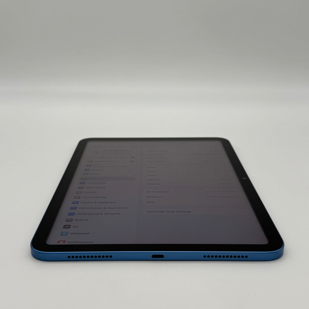WiFi Only Apple iPad 10th Gen 64GB Blue MPQ13LL/A A2696 - Blue - Used