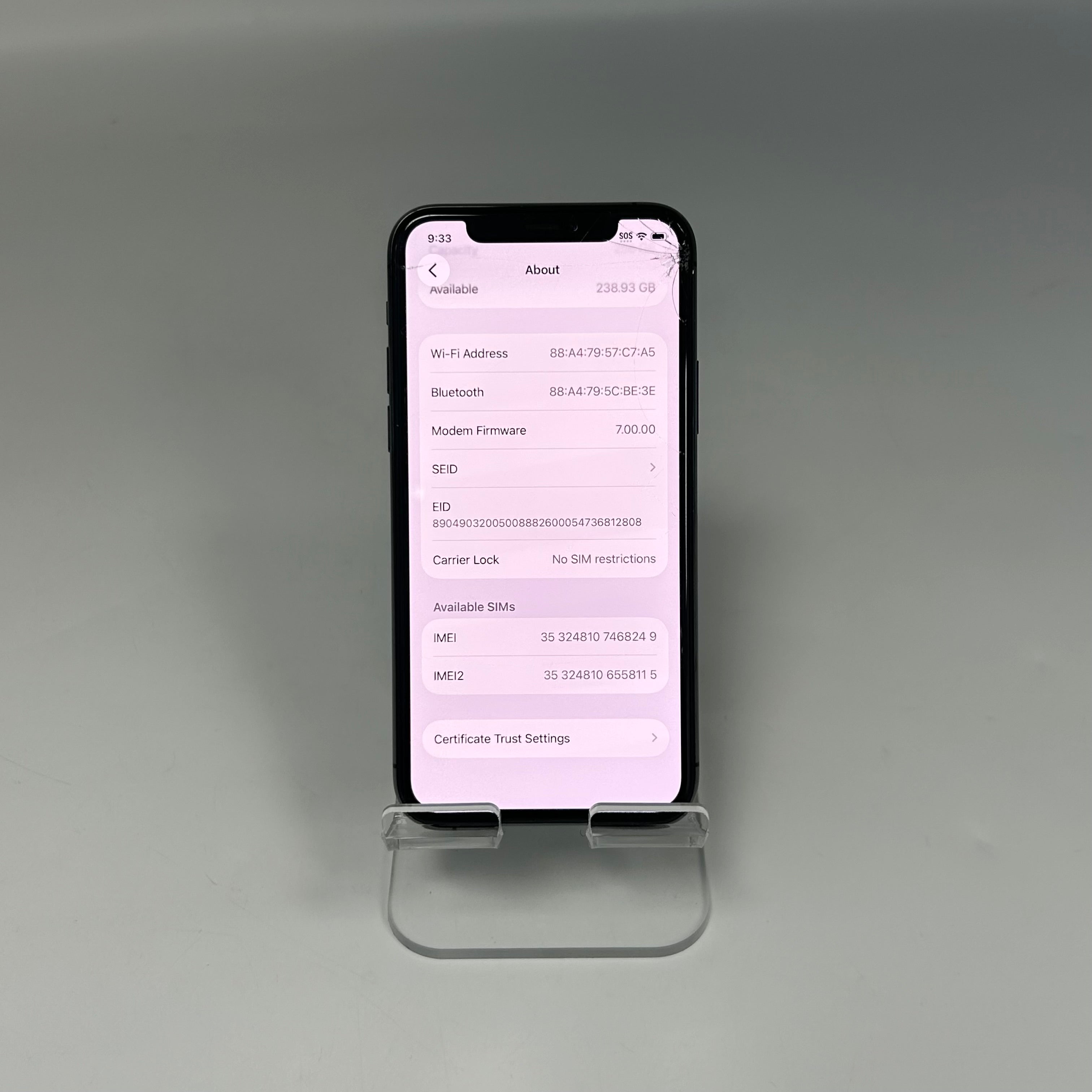 Apple iPhone 11 Pro 256GB Space Gray, Fully Unlocked (No Face ID)- *READ