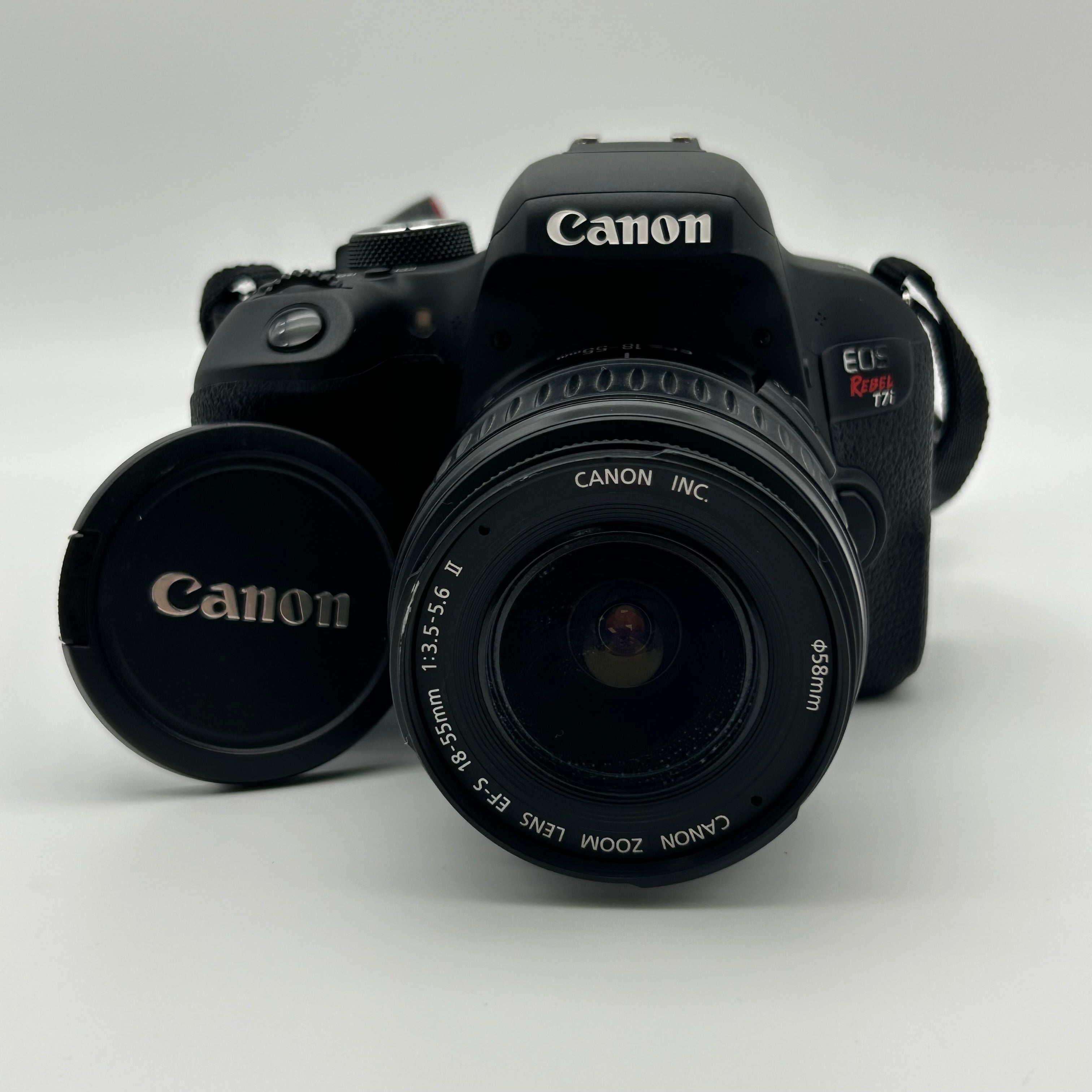 Canon EOS Rebel T7i EF-S 18-55mm Black Screen Broken with Functional Flash