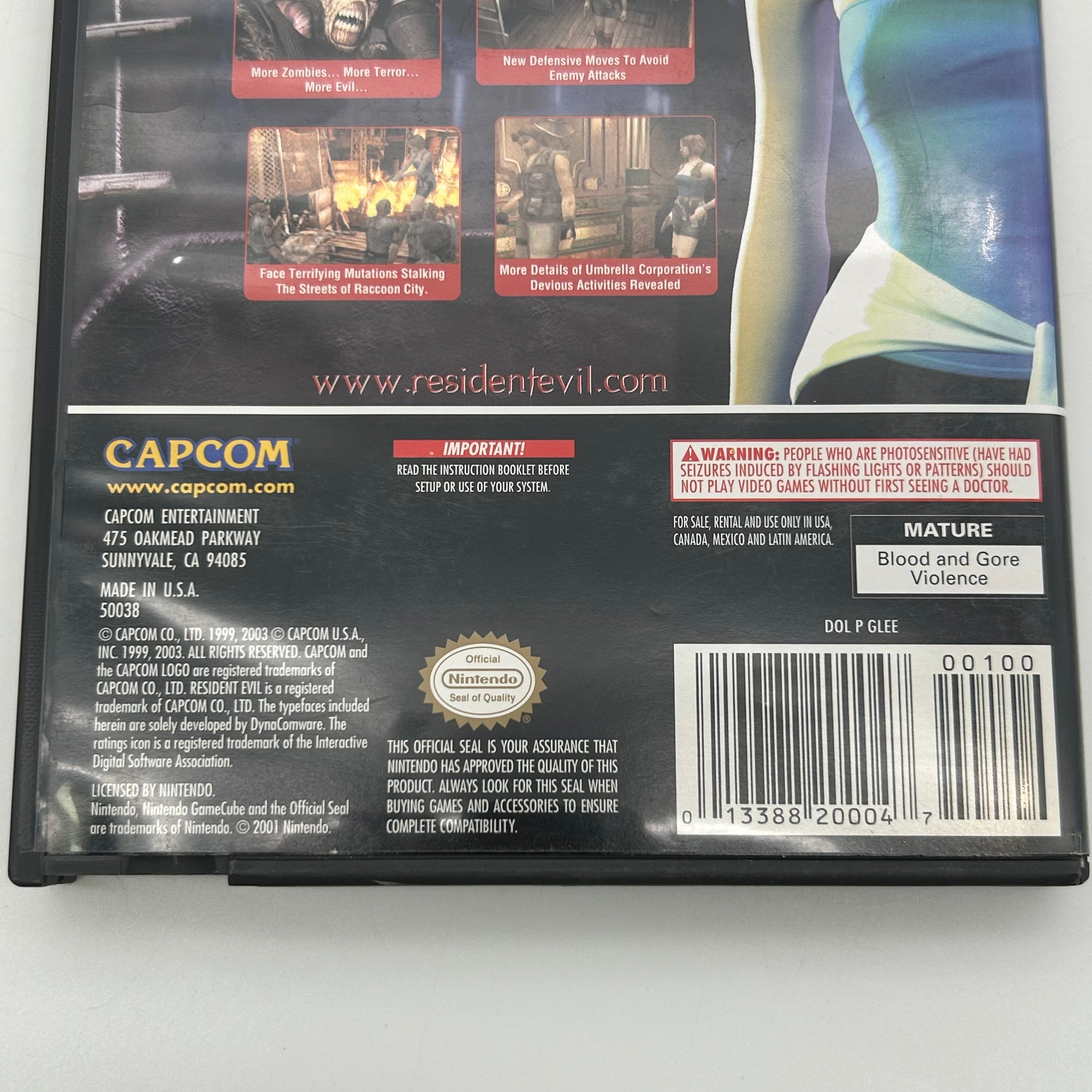 Resident Evil 3: Nemesis Nintendo GameCube w/ Manual & Case