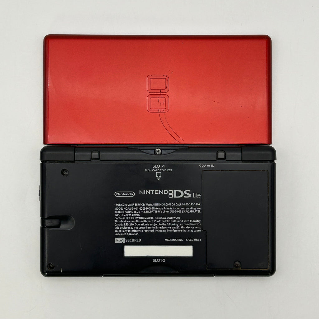 Nintendo DS Lite (USG-001) Red Console Bundle with Charger & 10 Games *Tested Working