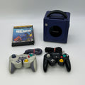 Nintendo GameCube Indigo DOL-001 Console Bundle 2 Controllers 2 Games TESTED