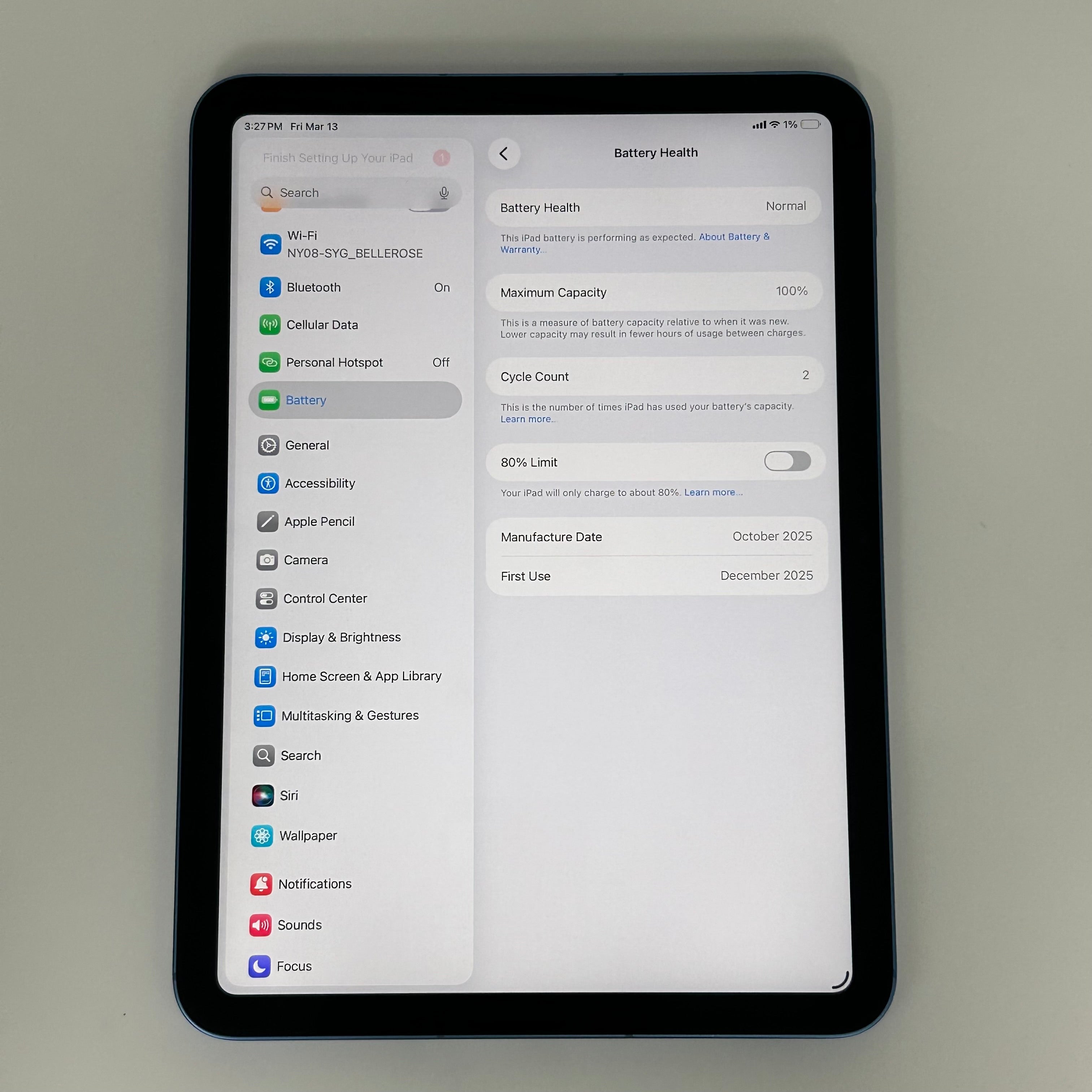 Verizon Apple iPad 11th Gen A16 (2025) (WiFi + Cellular) 128GB Blue - New Open Box