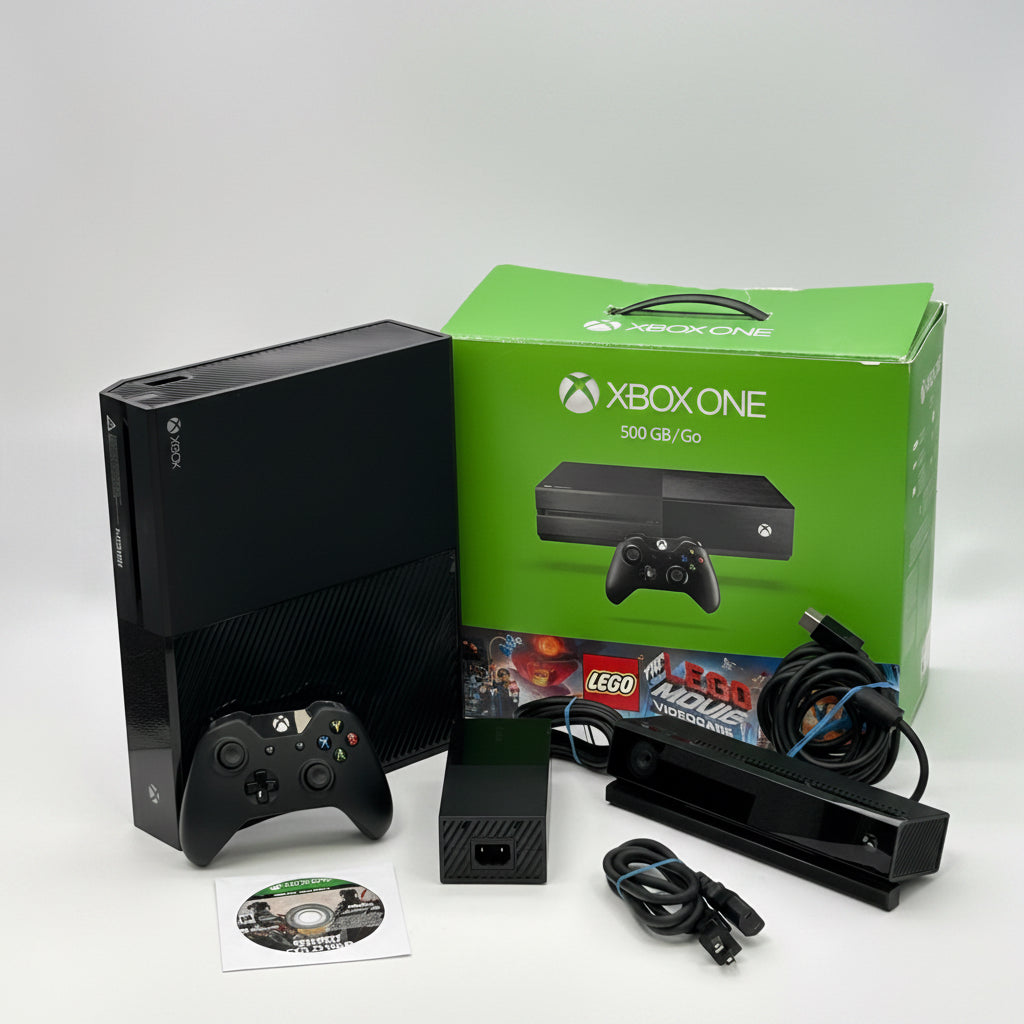 Microsoft Xbox One 500GB Black Console with Box, Controller, Game & Kinect