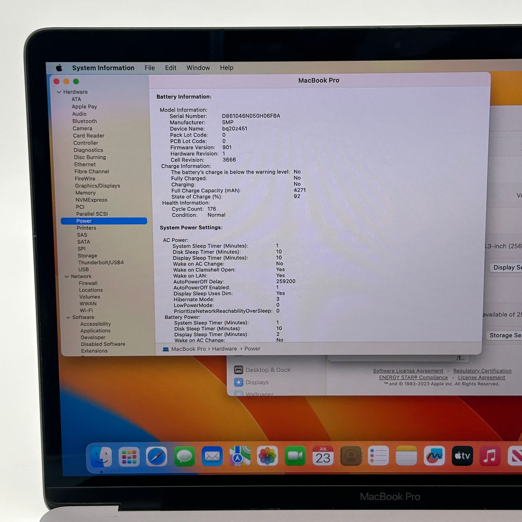 2017 Apple MacBook Pro 13.3" i5 2.3GHz 8GB RAM 256GB SSD Silver A1708