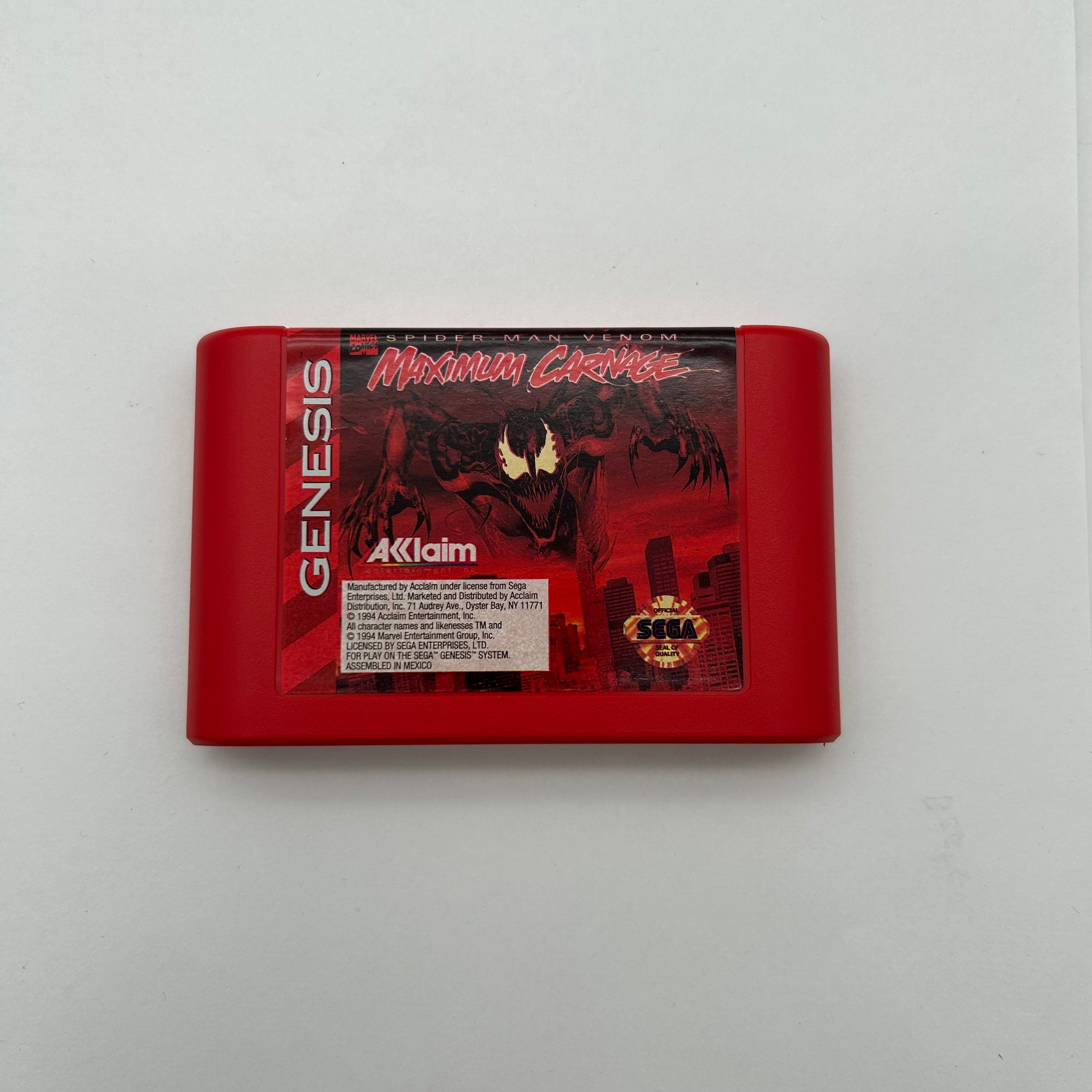 Spider-Man Venom Maximum Carnage Sega Genesis Case, Game, Manual - Tested