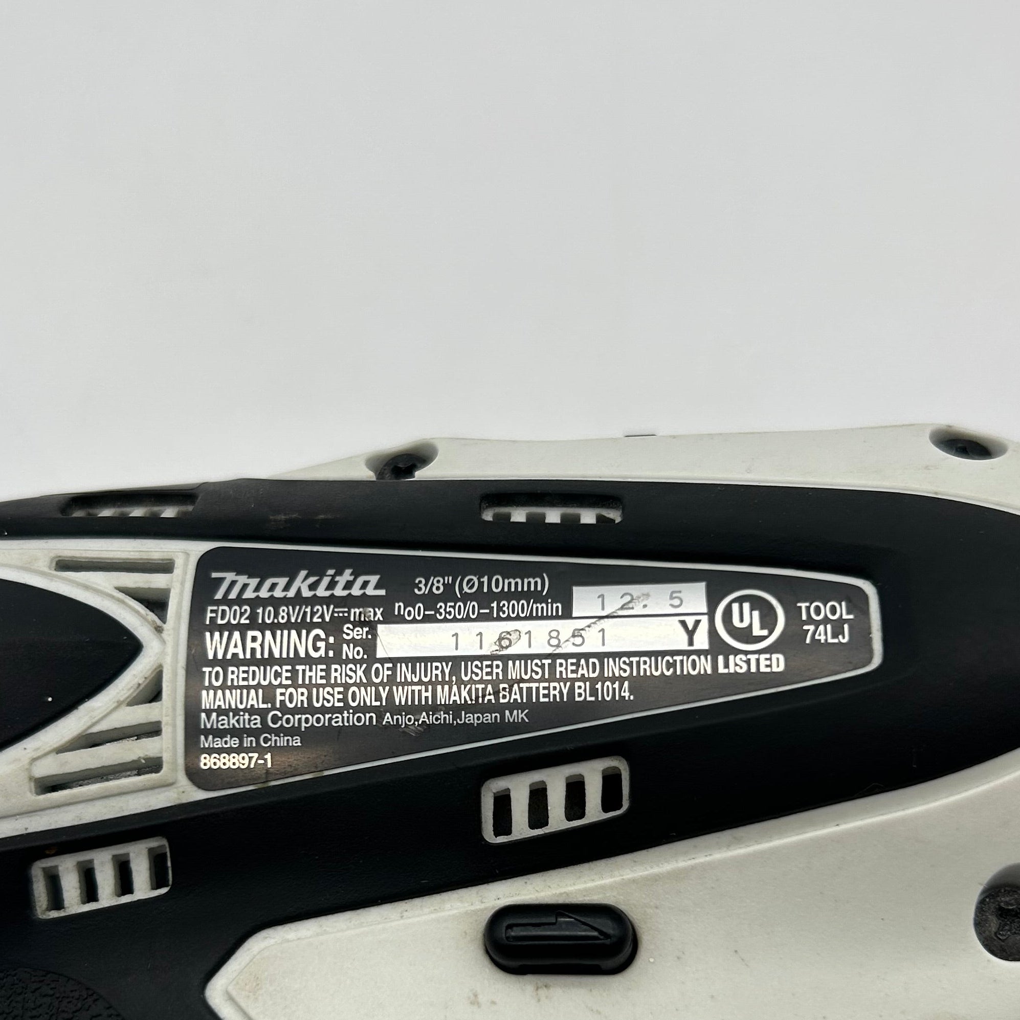 Makita FD02 Cordless Driver Drill Tool 10.8V/12V No Charger