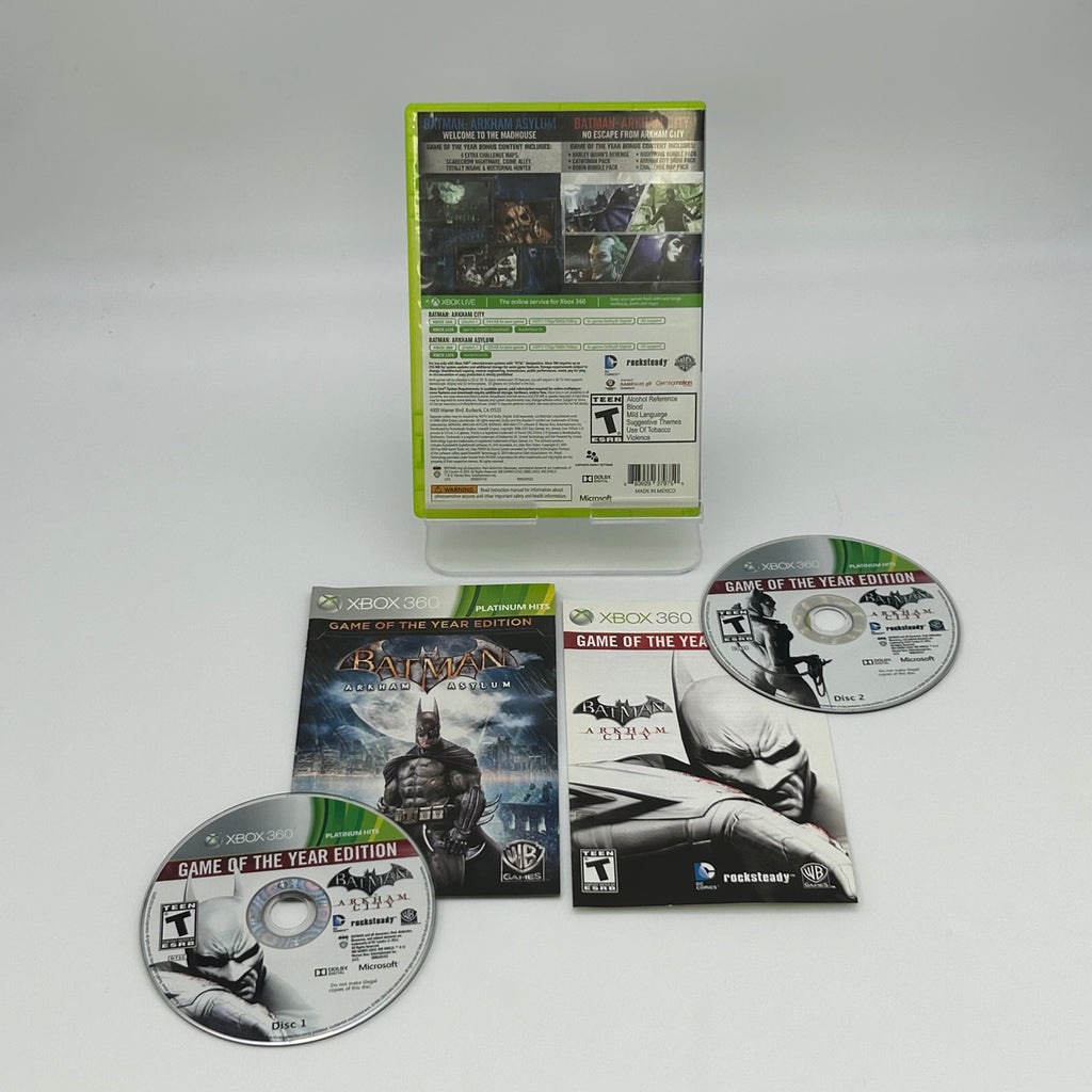 Batman: Arkham Asylum + Arkham City Xbox 360 - Used With Box