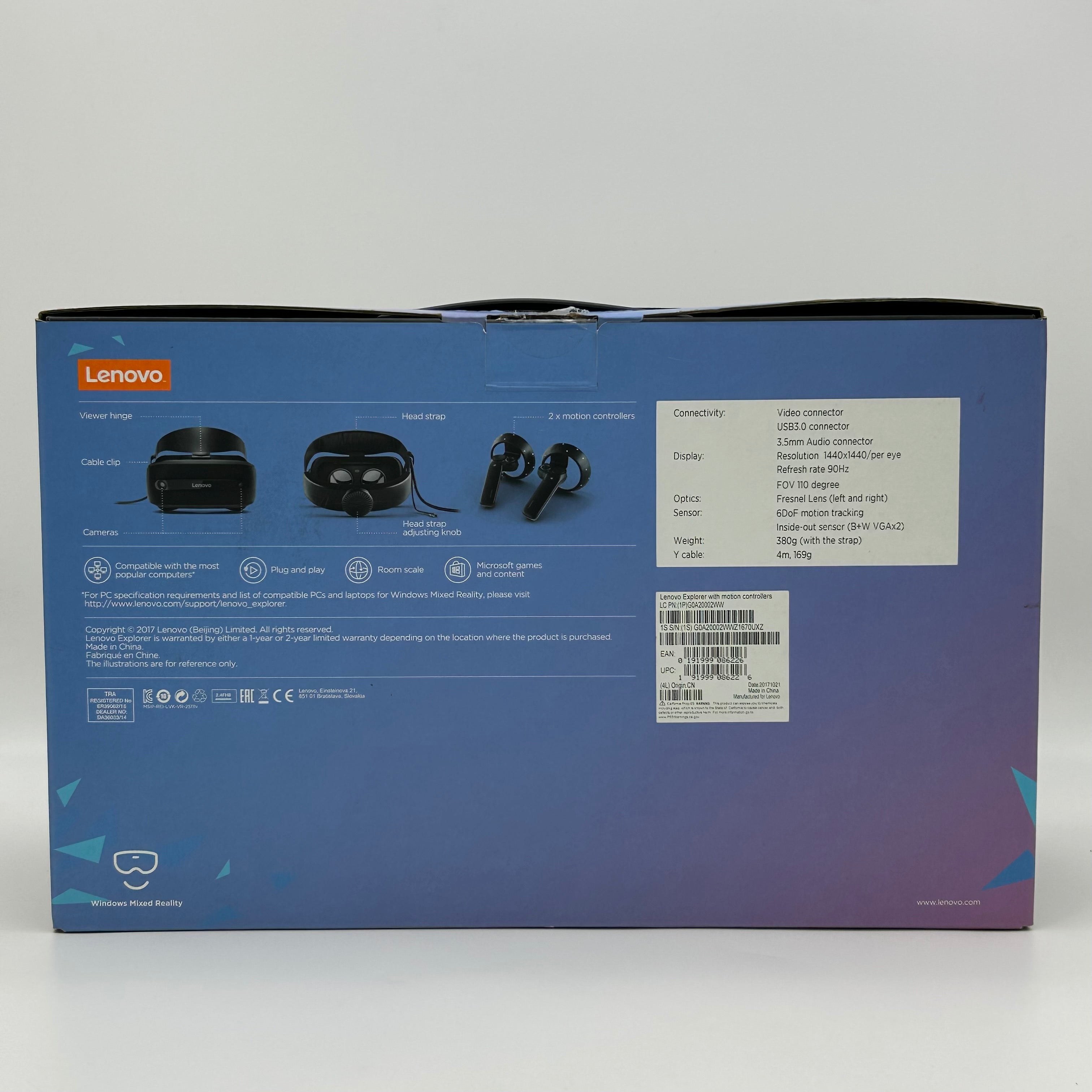 Lenovo Explorer Headset  VR-2511N Set with Controllers - Untested/Parts Only