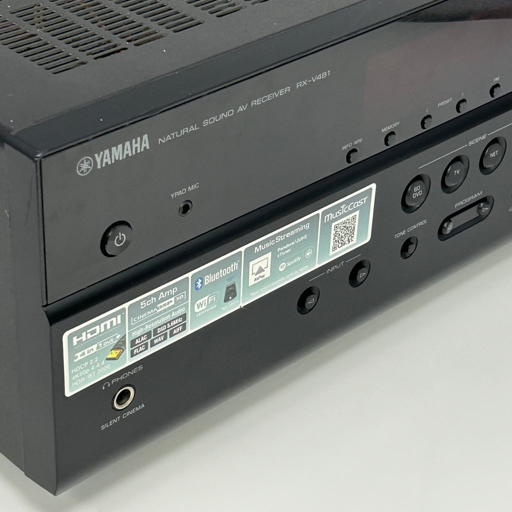 Black Yamaha RX-V481 5.1 Channel AV Receiver Wi-Fi Bluetooth Home Theater - Untested - Parts Only