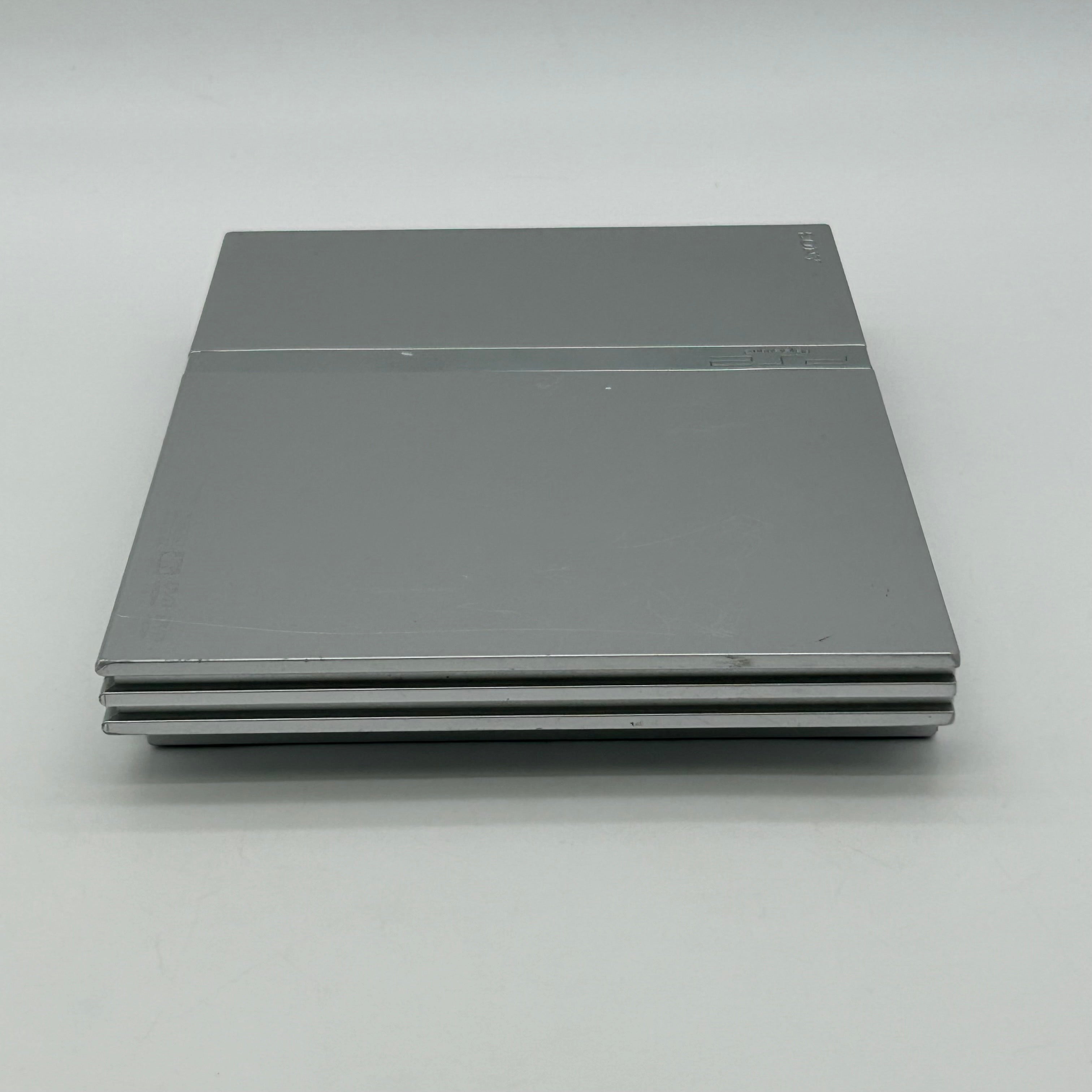 Sony PlayStation 2 Slim Satin Silver Console Bundle SCPH-77001 - Tested