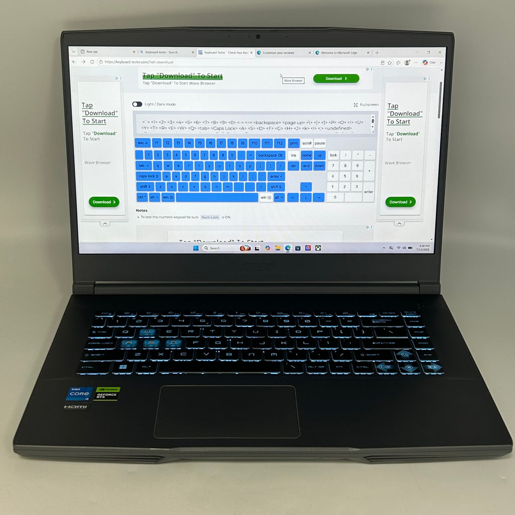 MSI Thin 15 B13VE 15-inch Laptop Core i5 13th Gen RTX 4050 16GB RAM 500GB SSD