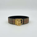 Burberry TB Monogram Reversible Belt Archive Beige Check Black Leather 40/100 Italy