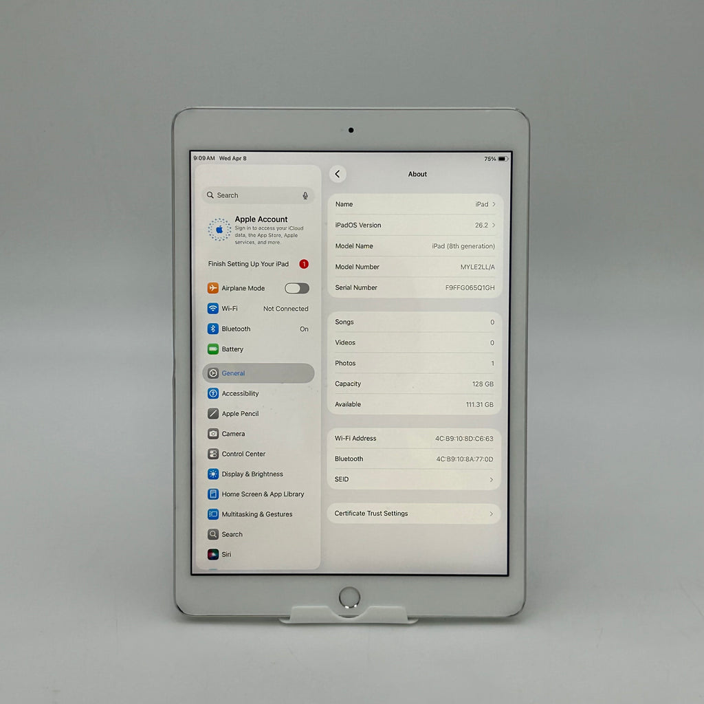 Apple iPad 8th Gen A2270 (Wi-Fi) - 128GB - Silver