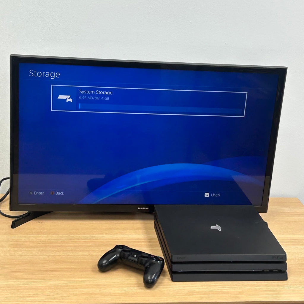 Sony PlayStation 4 Pro Black Console Cont HDMI USB Wi-Fi CUH-7015B 1TB