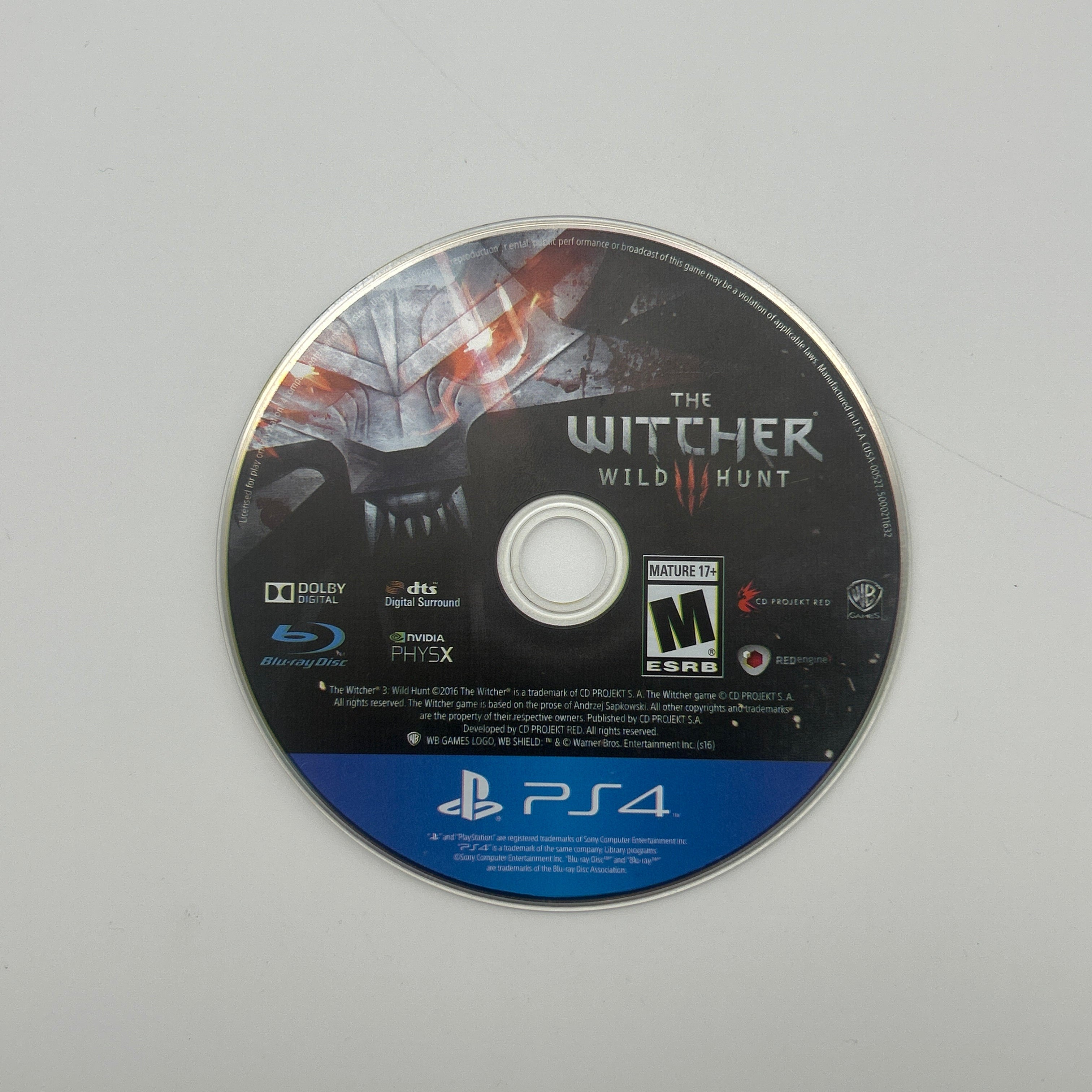 Playstation 4 The Witcher 3 III Wild Hunt Video Game CD only - Used