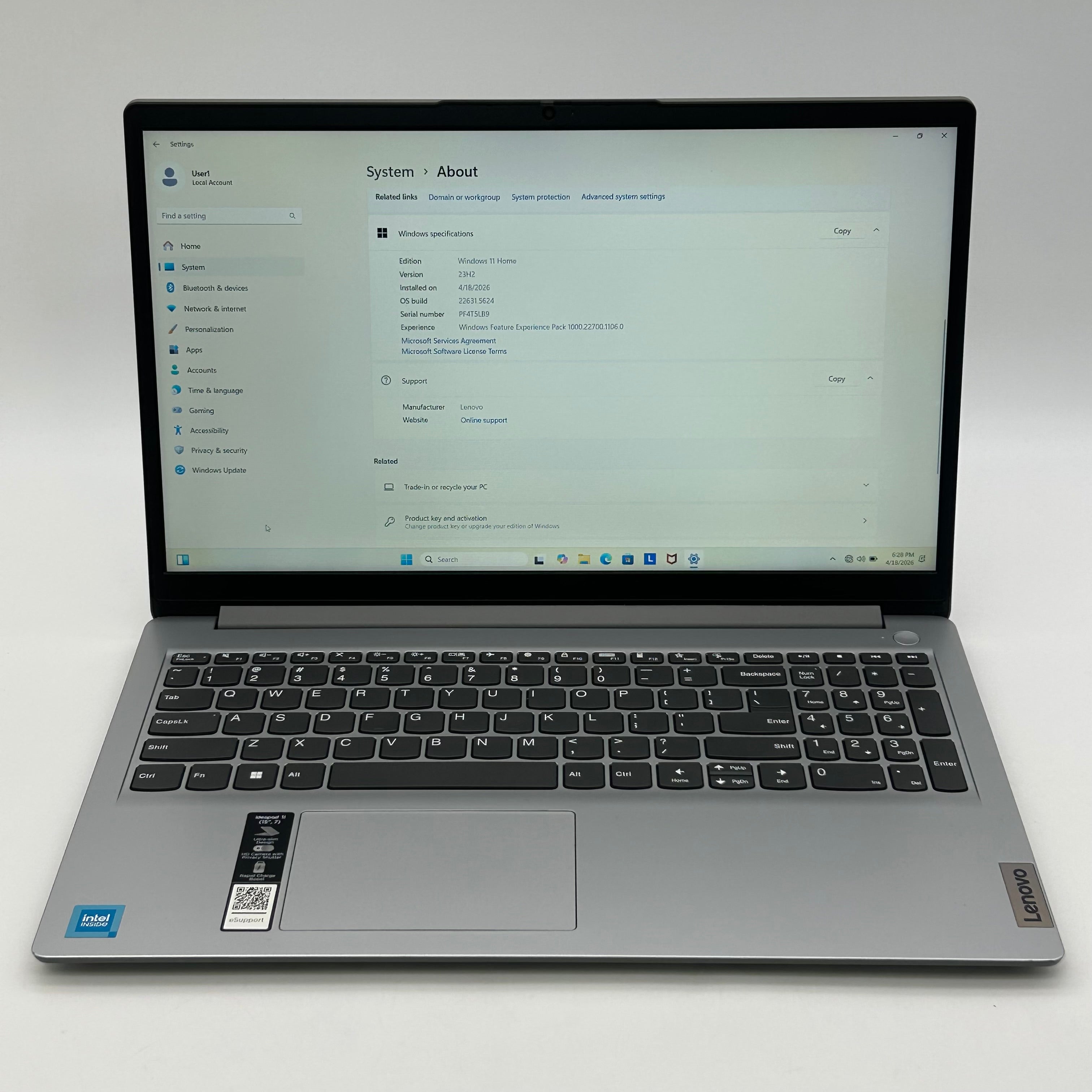 Lenovo IdeaPad 1 15IJL7 15.6" Laptop Intel Celeron N4500 20GB RAM 1TB SSD Gray