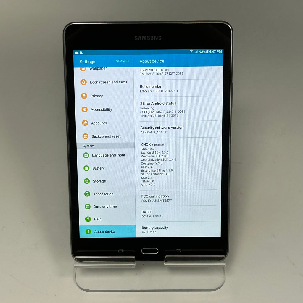 Samsung Galaxy Tab A SM-T357T 16GB (T-Mobile) Black 8" Tablet