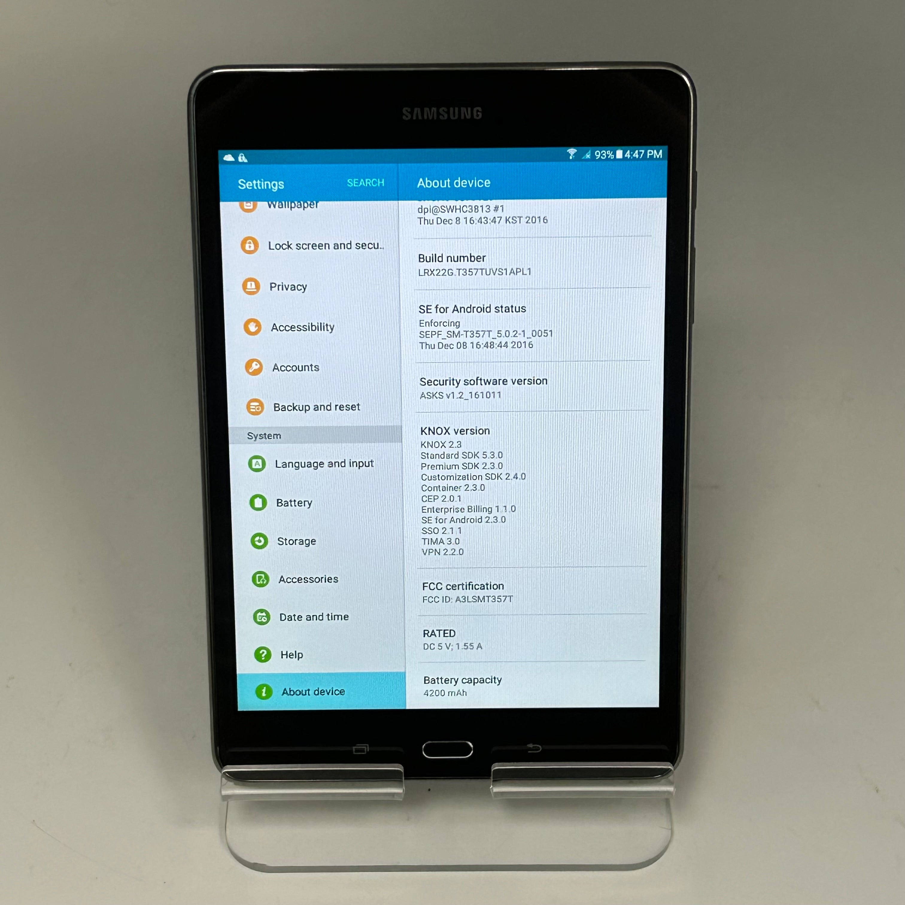 Samsung Galaxy Tab A SM-T357T 16GB (T-Mobile) Black 8" Tablet