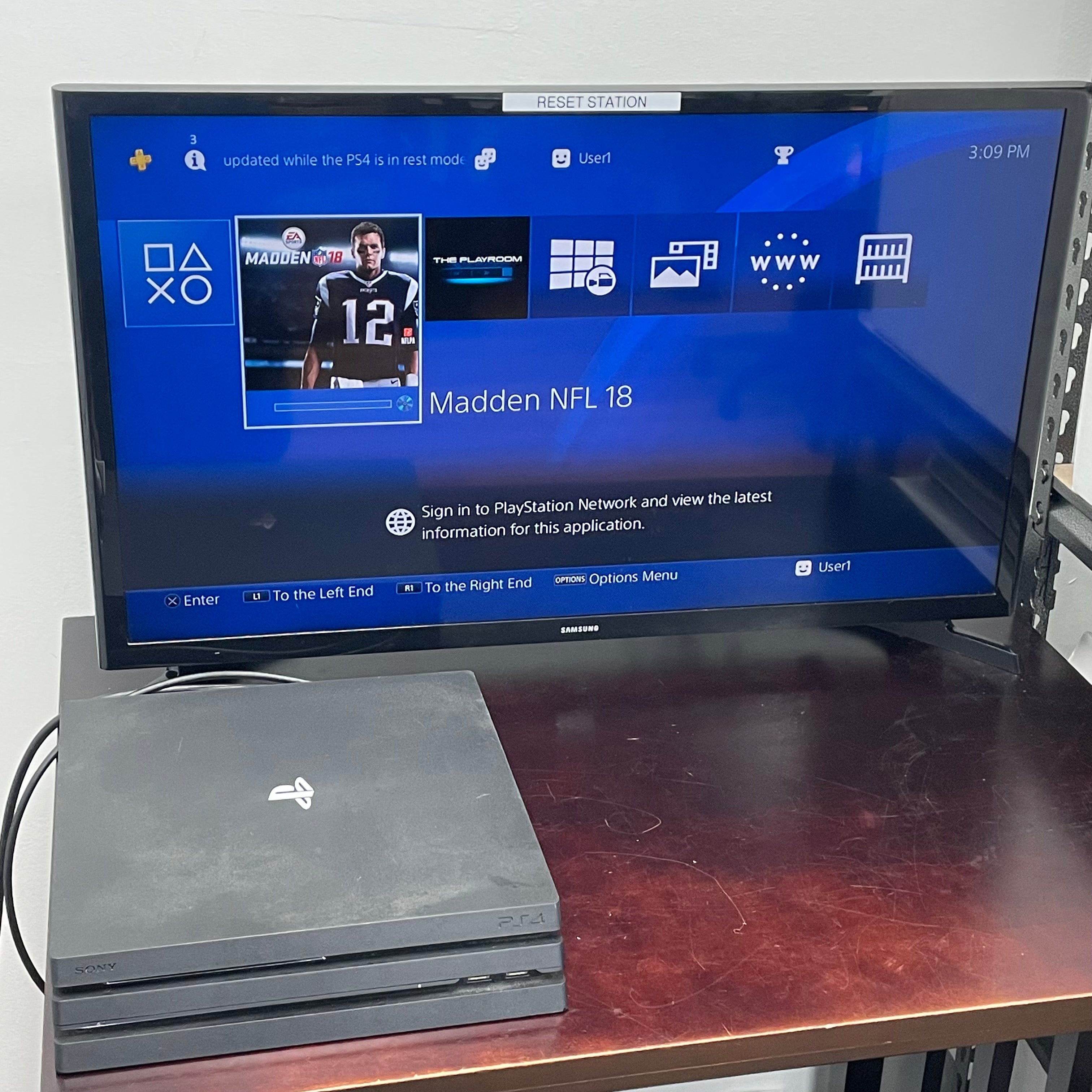 Sony PlayStation 4 Pro CUH-7015B 2TB Black w/ Controller, Power Cable and 2 Games