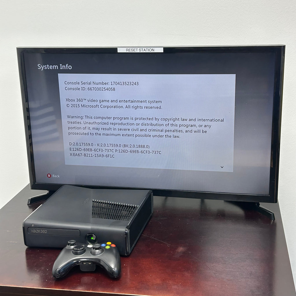 Xbox 360 S 250GB Model 1439 Black Console System Bundle 5 Games 2 Controllers