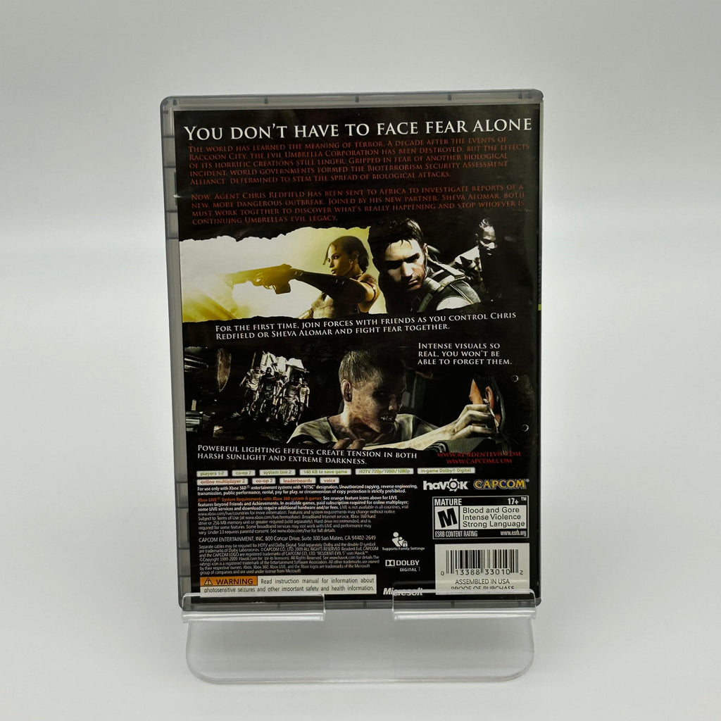Microsoft Xbox 360 Resident Evil 5 Game With Manual and Case - Used