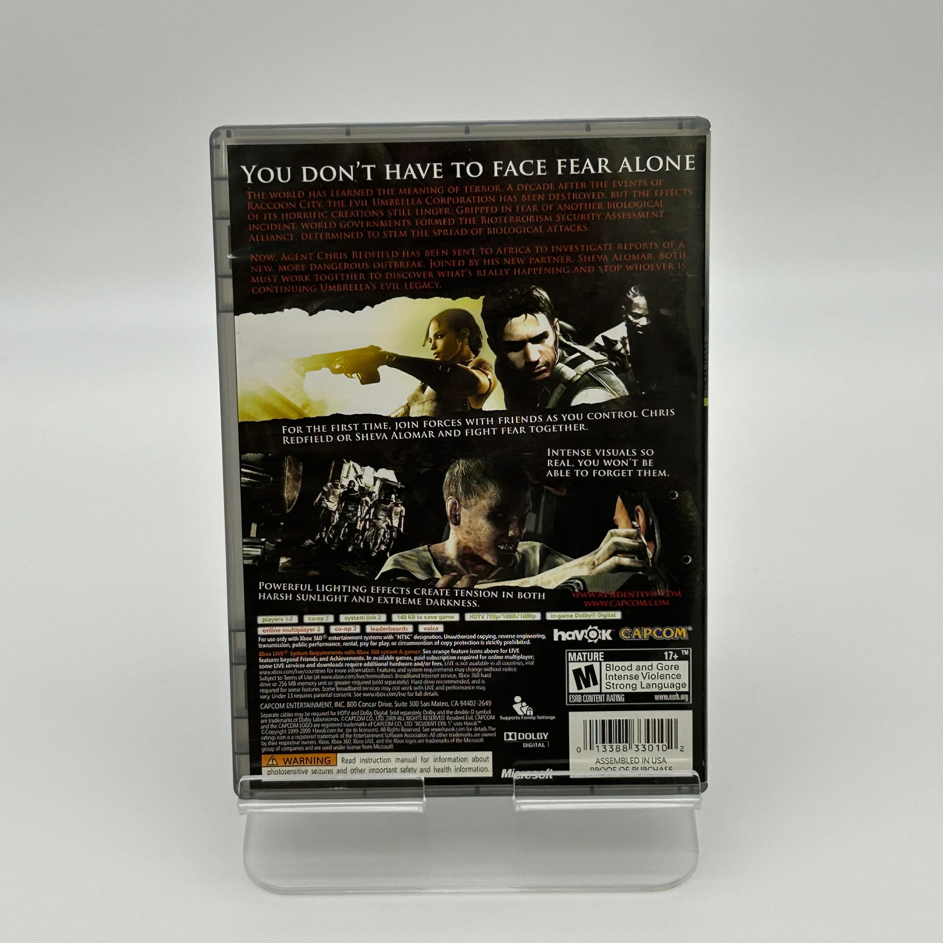 Microsoft Xbox 360 Resident Evil 5 Game With Manual and Case - Used