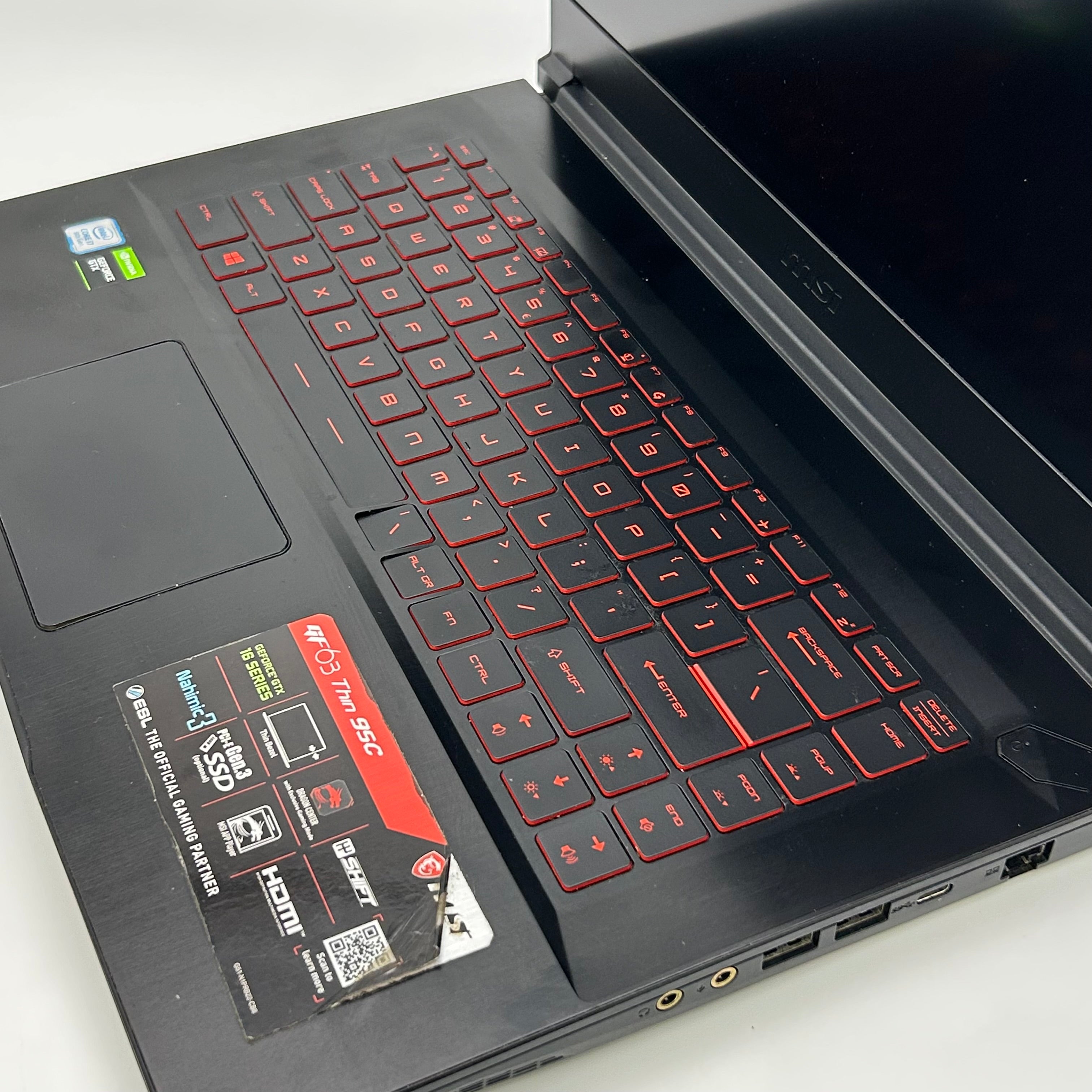 MSI GF63 Thin 15.6" Gaming Laptop | i7-9750H | GTX 1650 | 512GB (Trackpad Issue) - Used