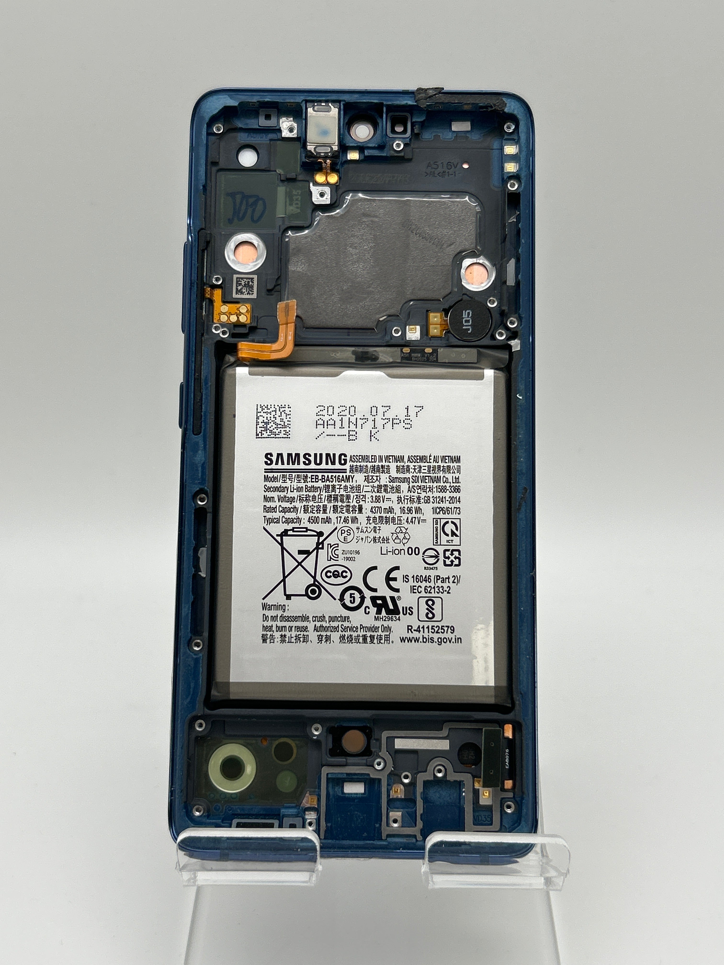 Samsung Galaxy A51 5G LCD Display Touch Screen + Digitizer Frame and Battery - Used