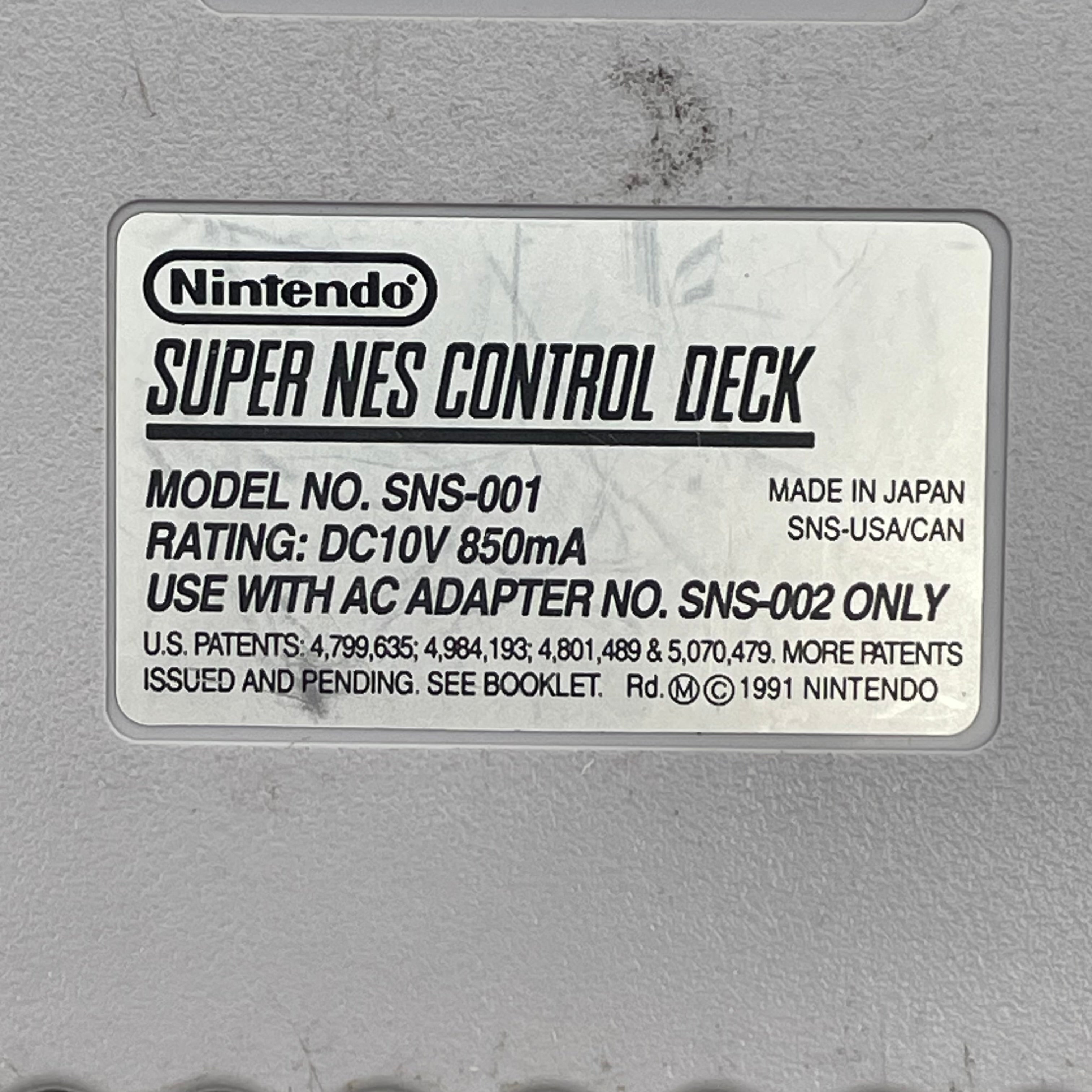 Super Nintendo SNES Console Only SNS-001 Untested For Parts/Repair