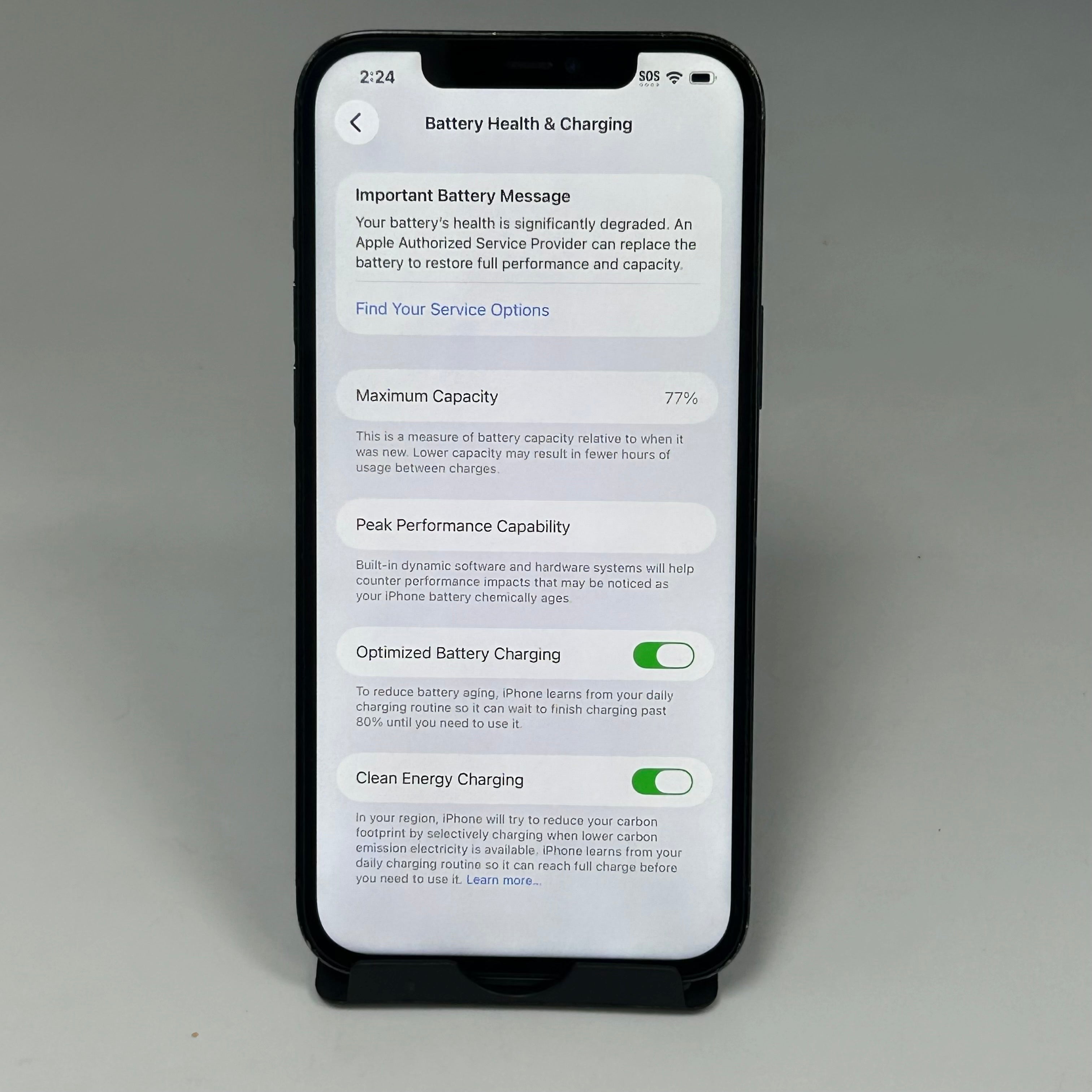 Apple iPhone 12 Pro Max 128GB–UNLOCKED - Service Battery