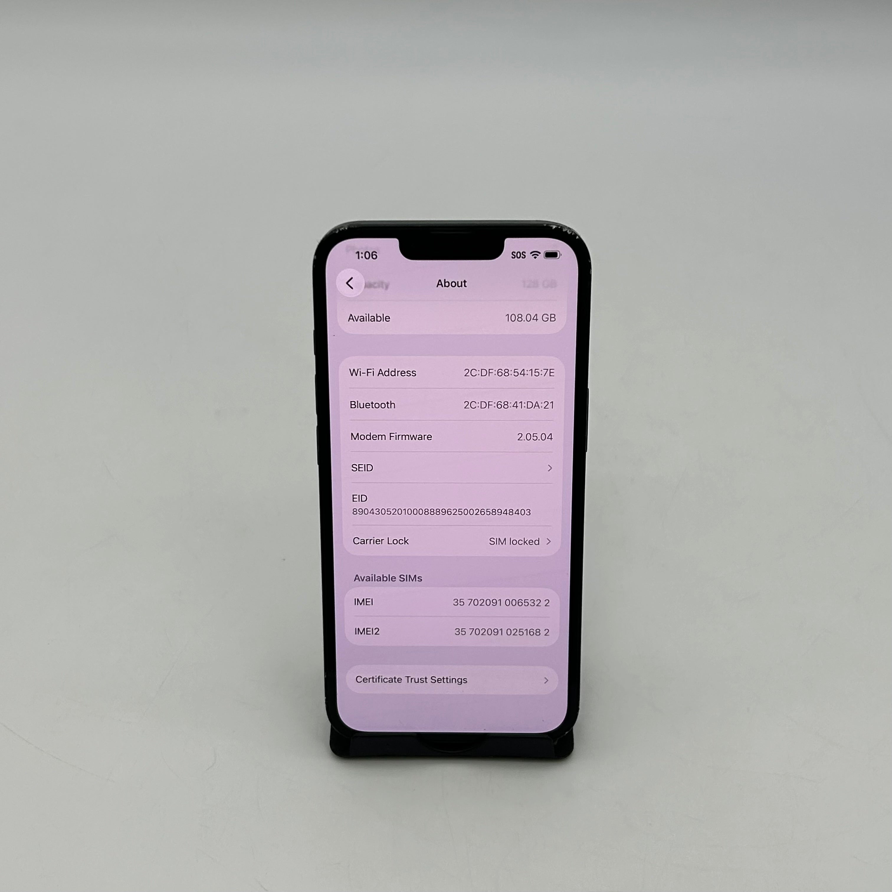 Boost Apple iPhone 16e A3212 128GB Black 100% BH - Parts Only