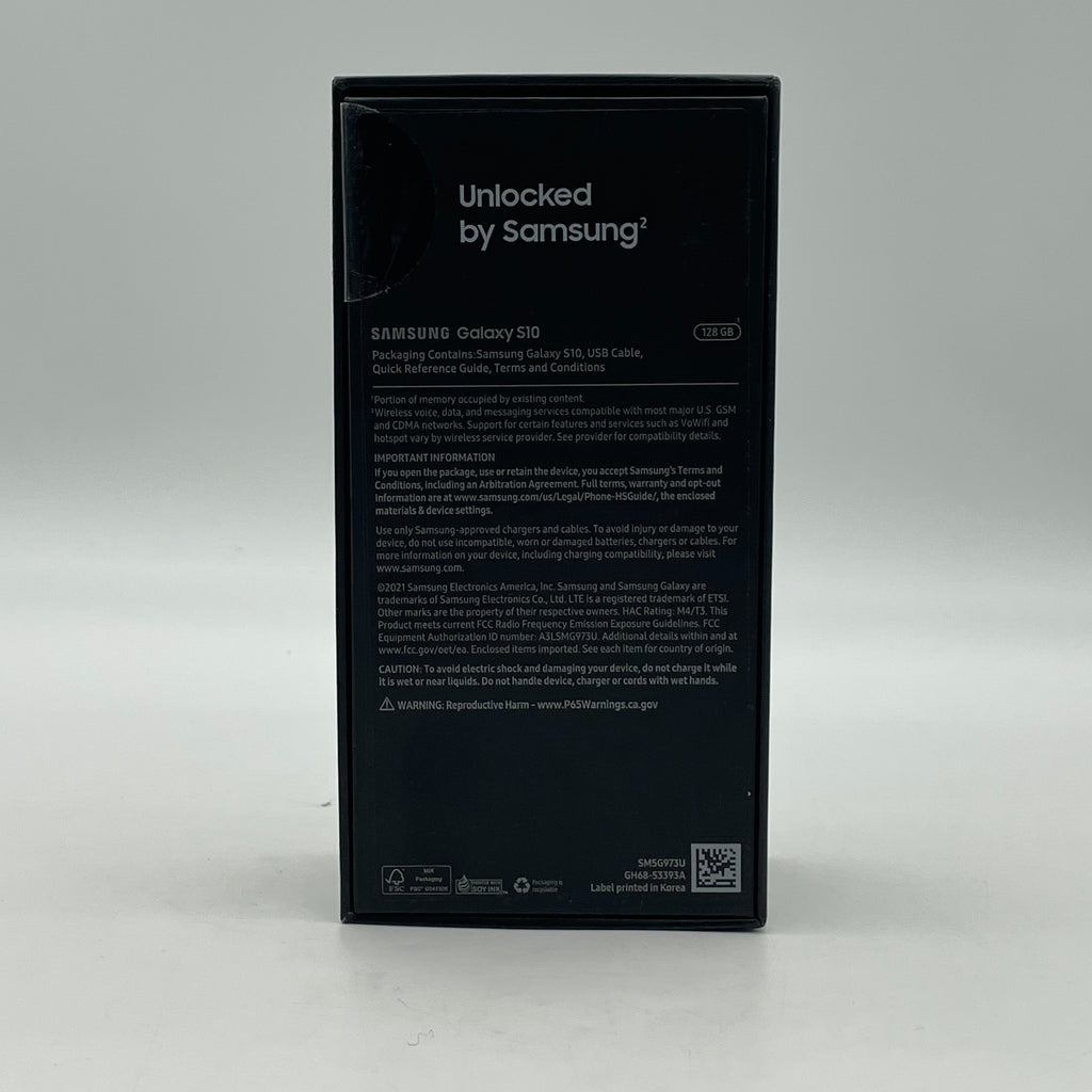 Samsung Galaxy S10 SM-G973U1 128GB Unlocked w/Box