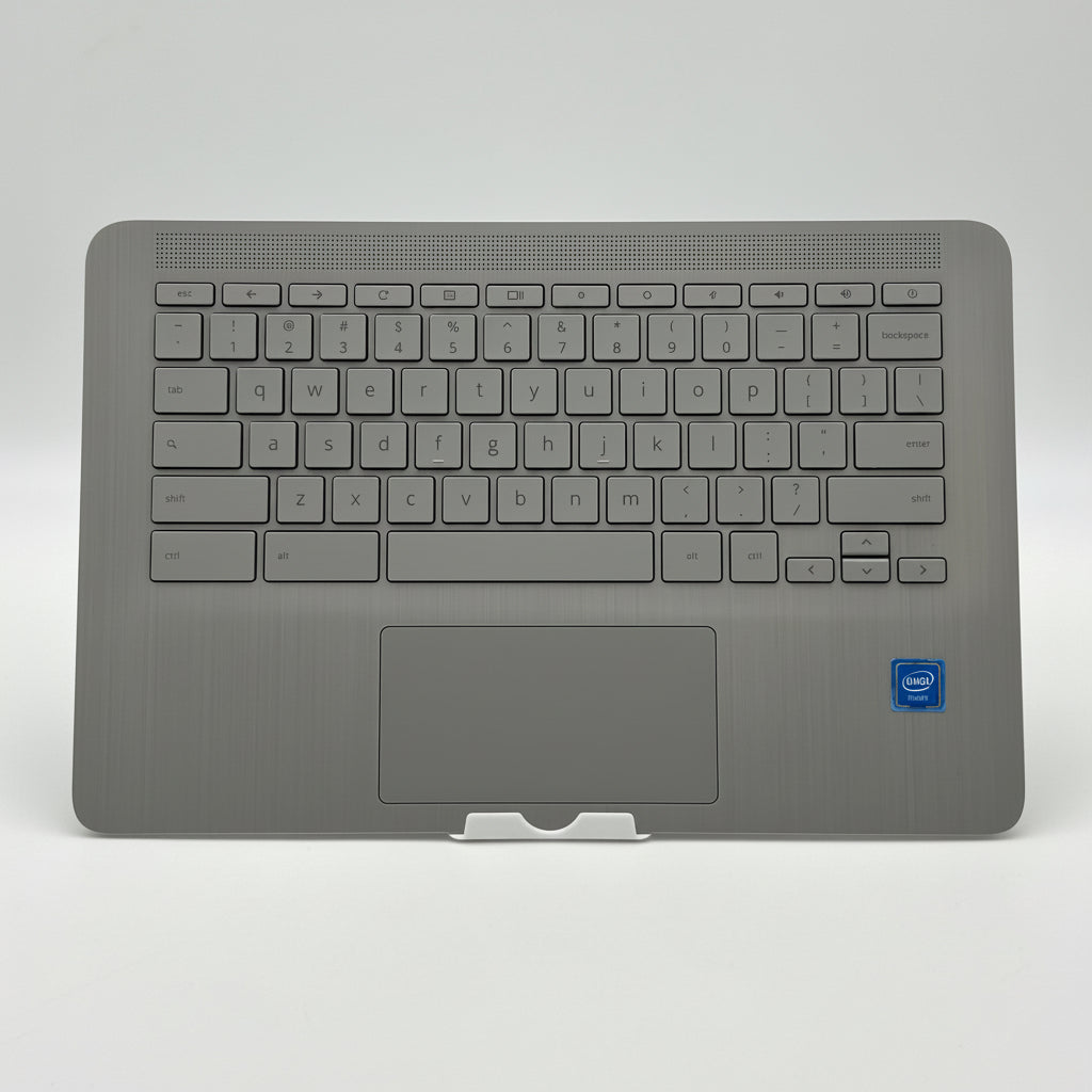 HP Chromebook14A-NE0013DX OEM Palmrest with Keyboard + Touchpad Silver Used