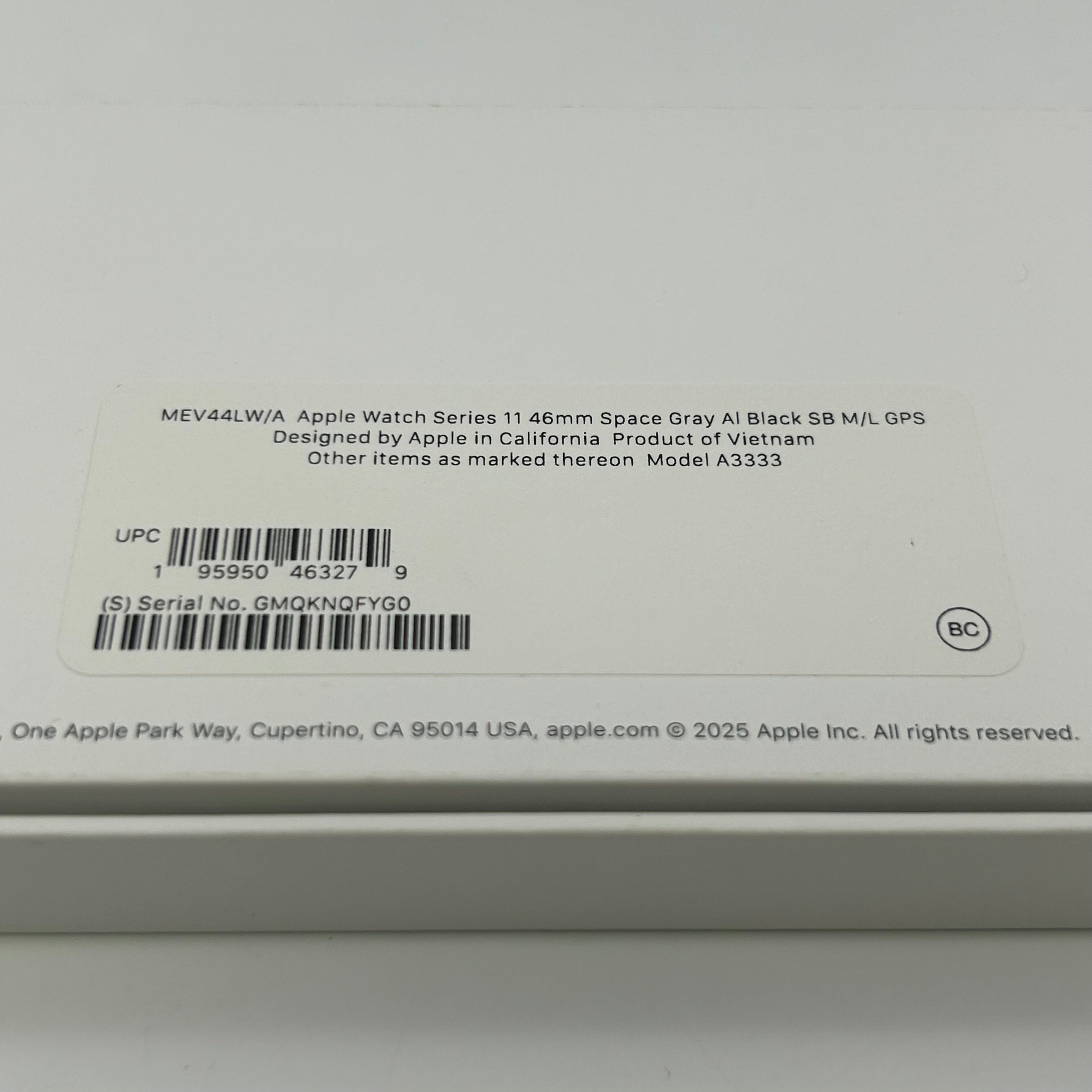 Apple Watch Series 11 46mm Aluminum Black (GPS Only)100% BH - Open Box