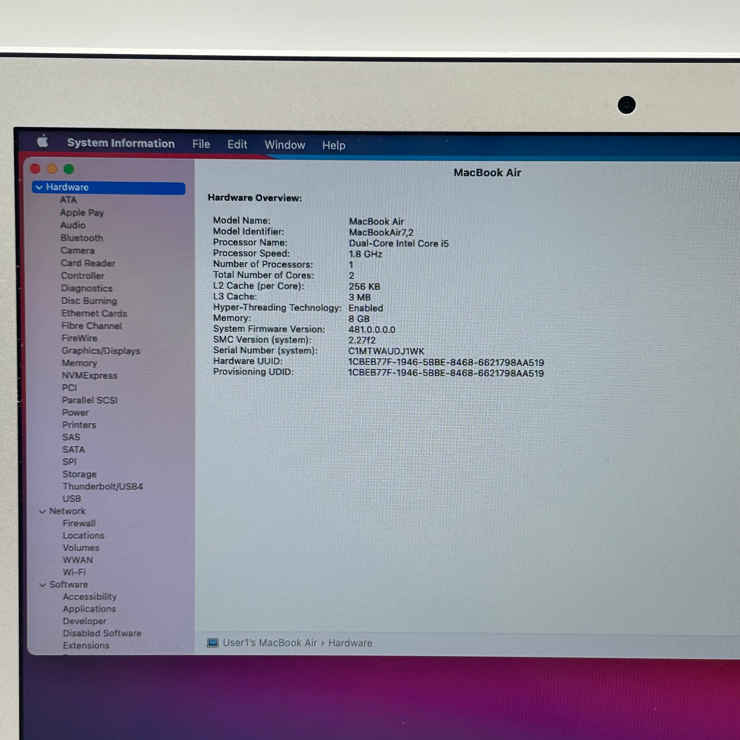 Apple MacBook Air 13" A1466 2017 Core i5 8GB 128GB Silver