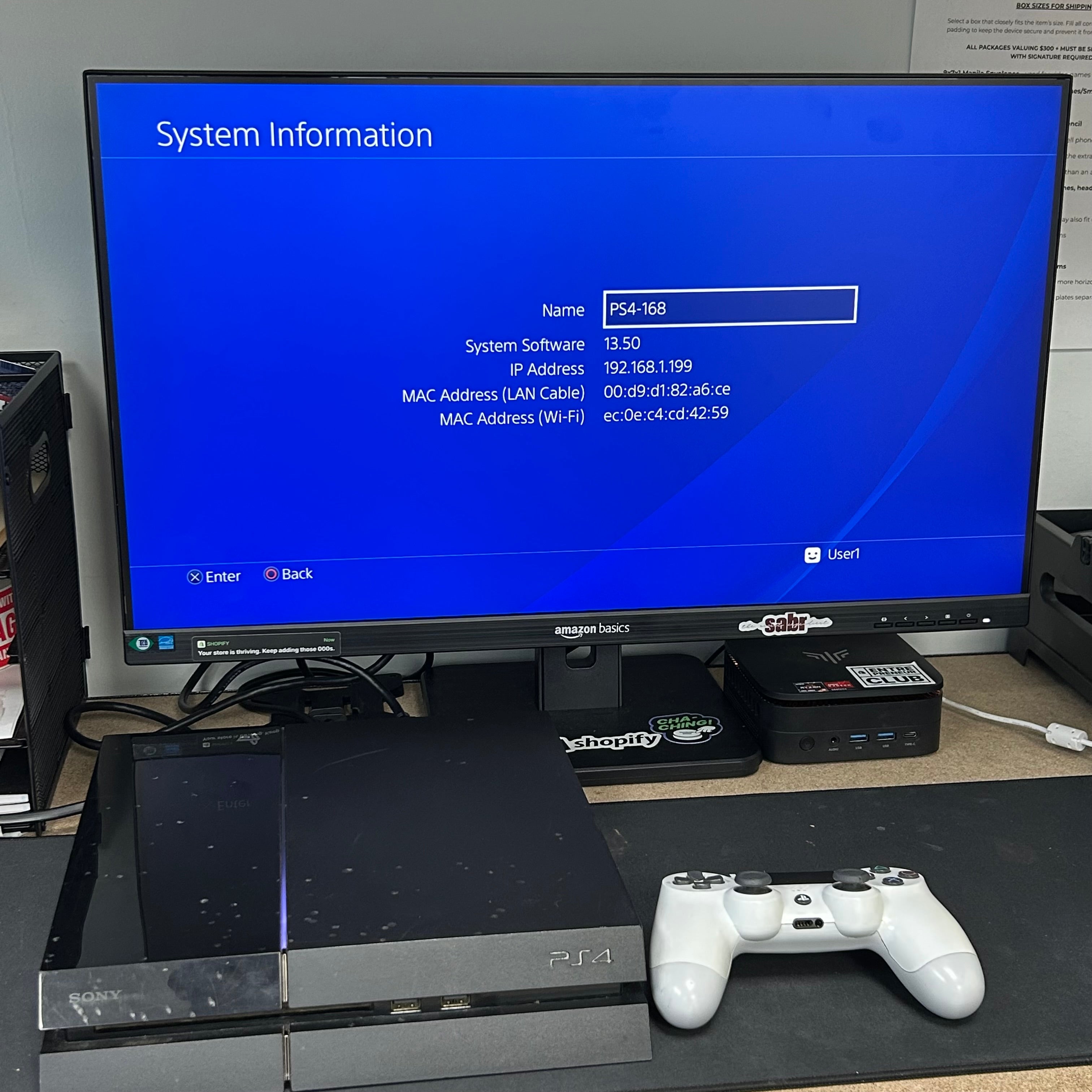 Sony PS4 Console 500GB CUH-1115A Bundle Black - Tested - Controllers Have Drift
