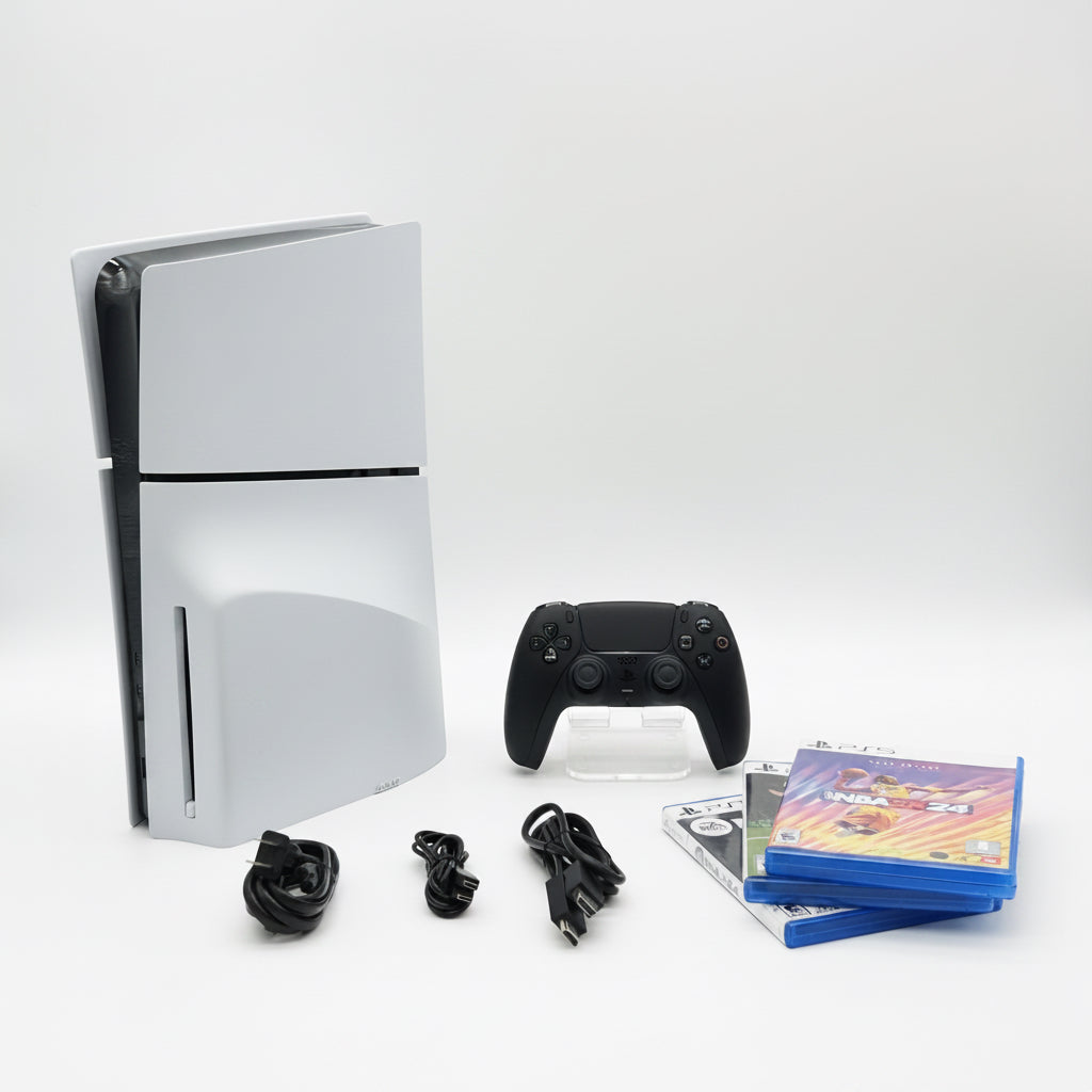 Sony PlayStation 5 Slim Disc Edition Console (CFI-2015) w/ 3 Games, Cords, Controller