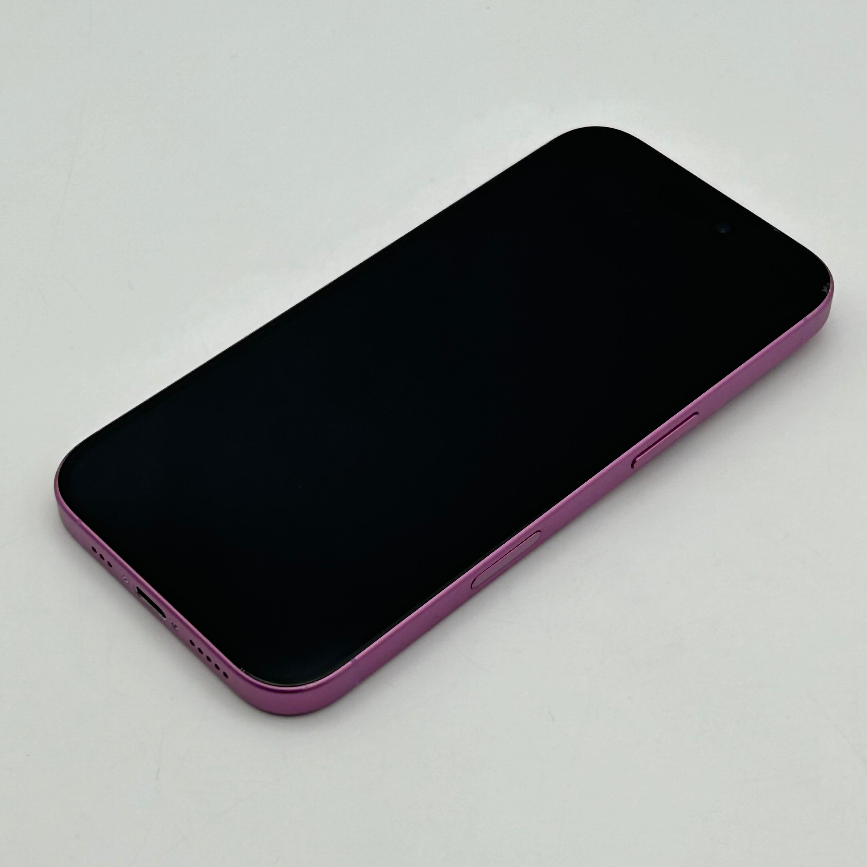 AT&T Apple iPhone 16 128GB A3081 MYAW3LL/A 100% Battery Health Pink Small Cracked